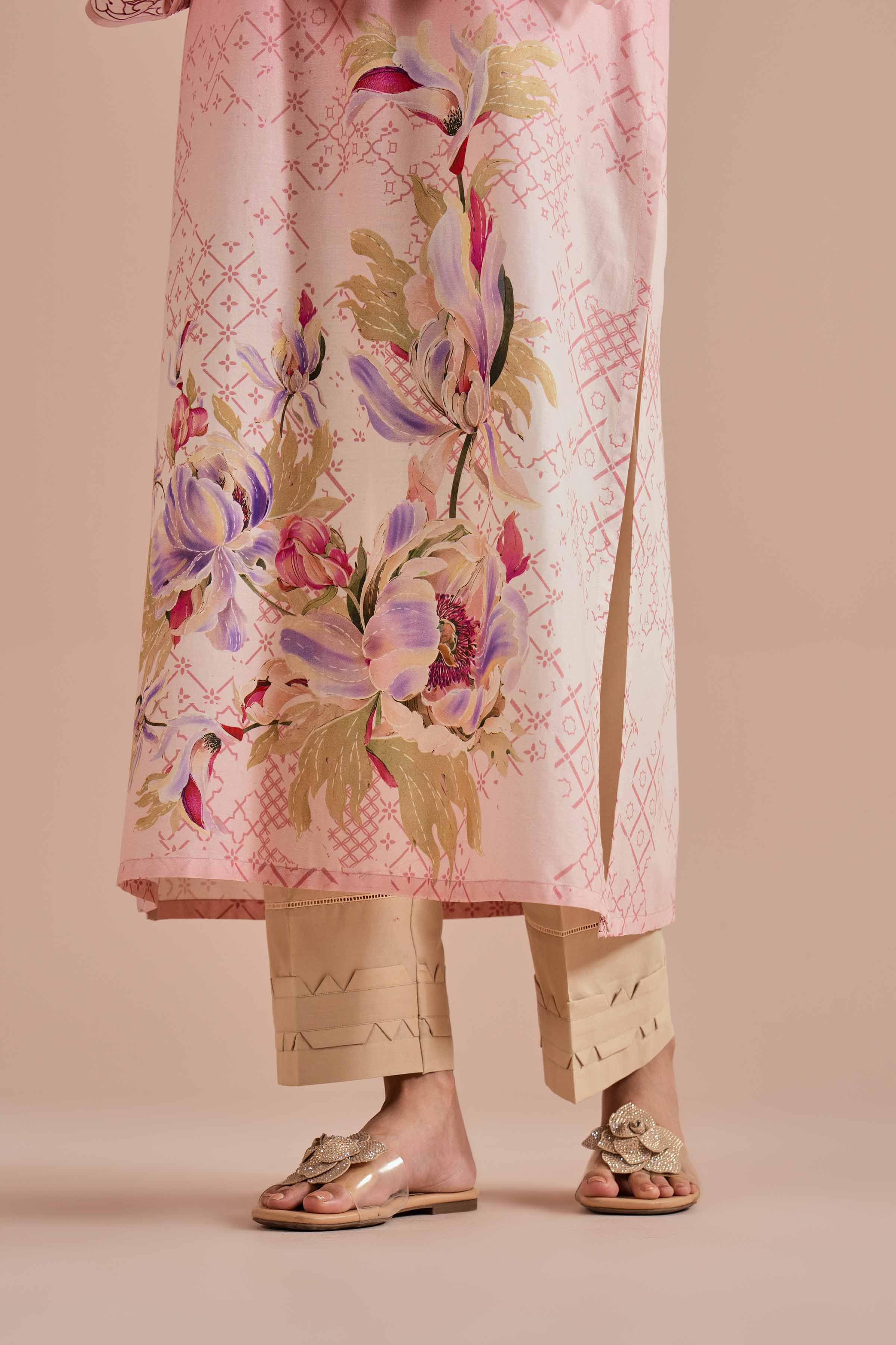 NishatUK - Pink Embroidered Lawn 1-piece ready to wear Shirt