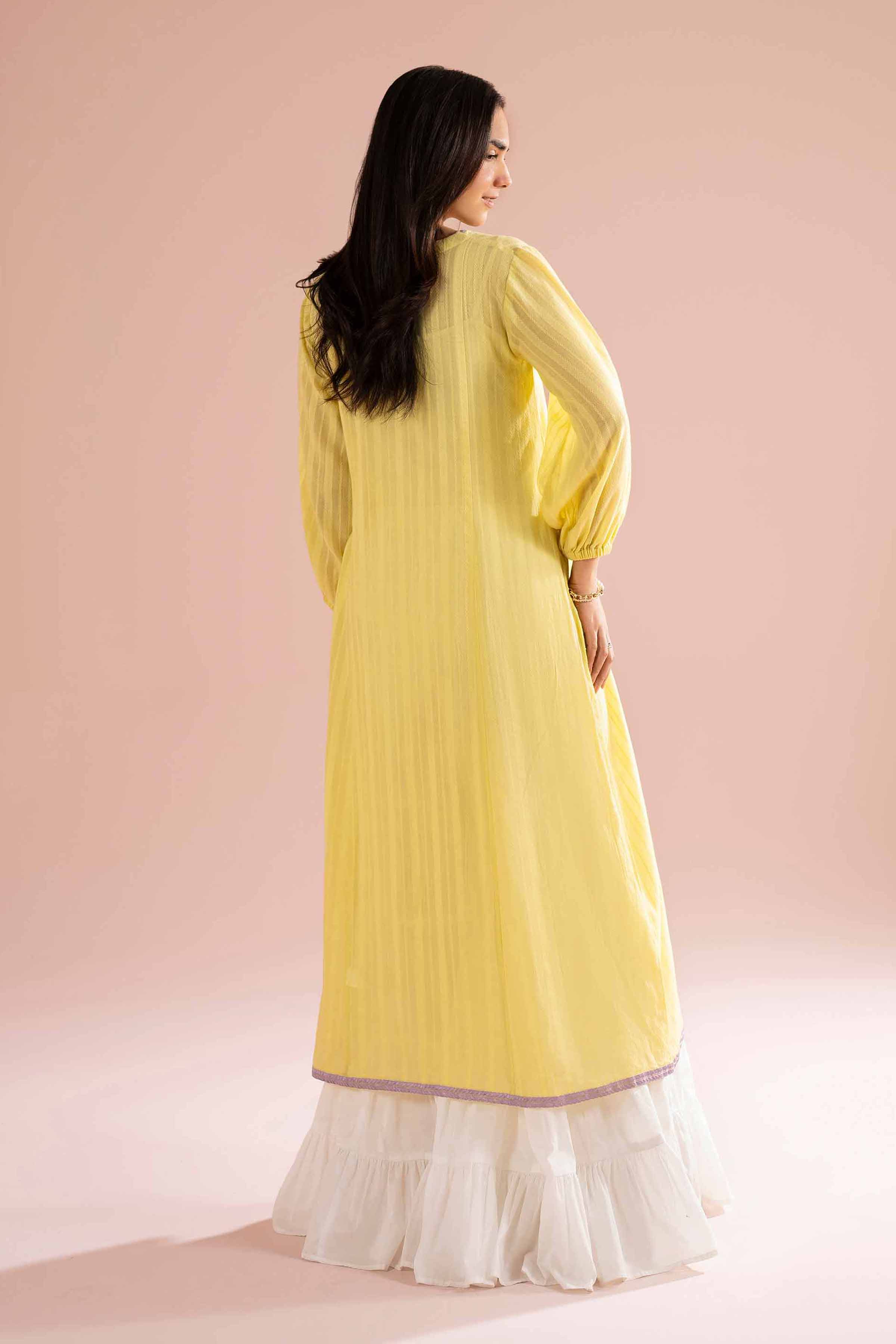 NishatUK - Yellow Embroidered Dobby 1-piece ready to wear dress