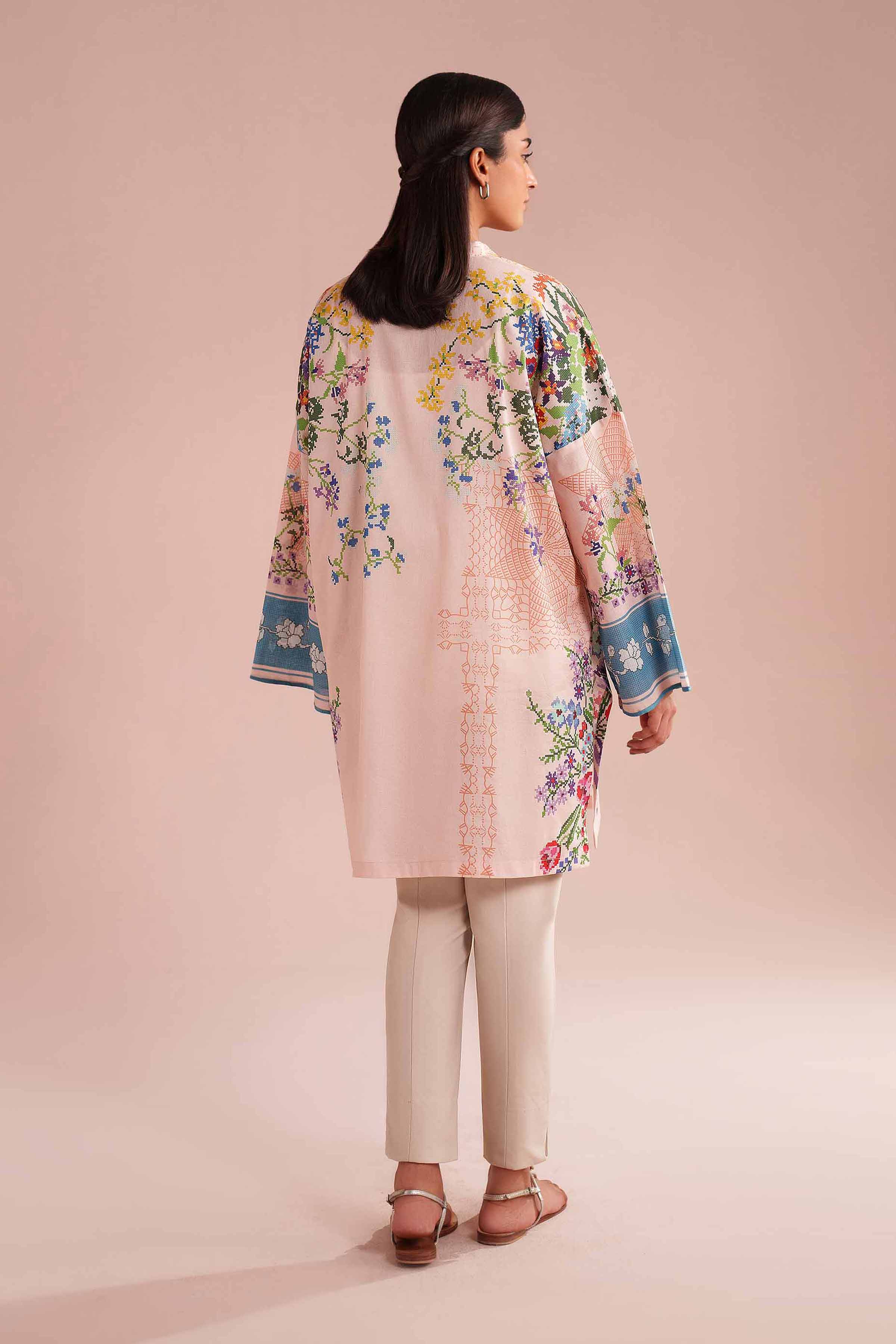 NishatUK - Pink Printed Lawn 1-piece ready to wear tunic
