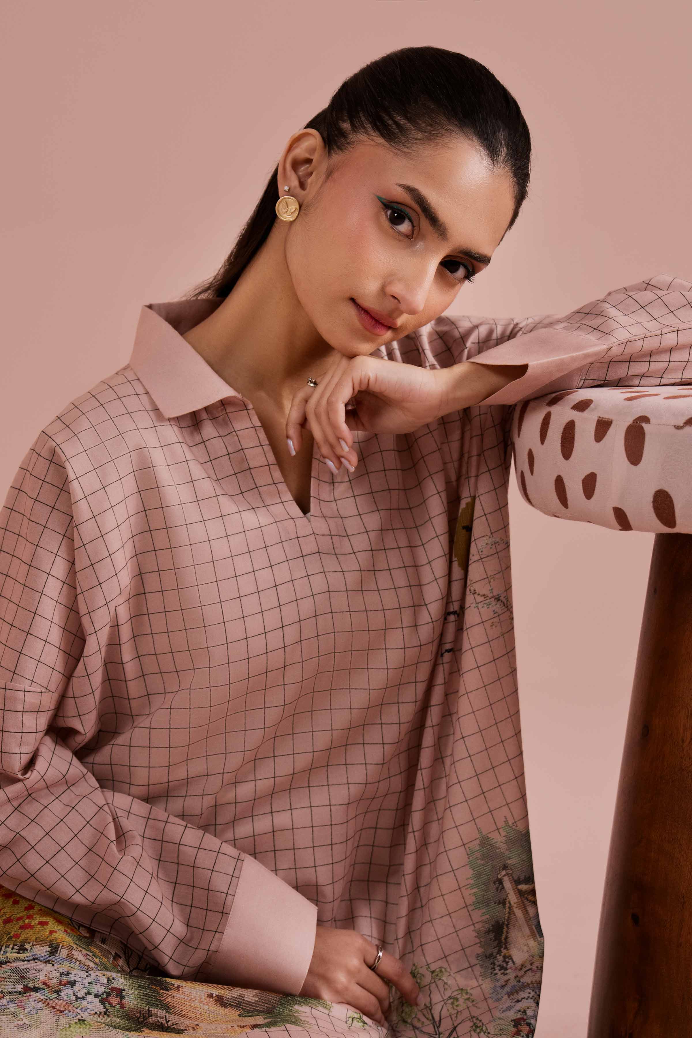 NishatUK - Pink Printed Lawn 1-piece ready to wear tunic