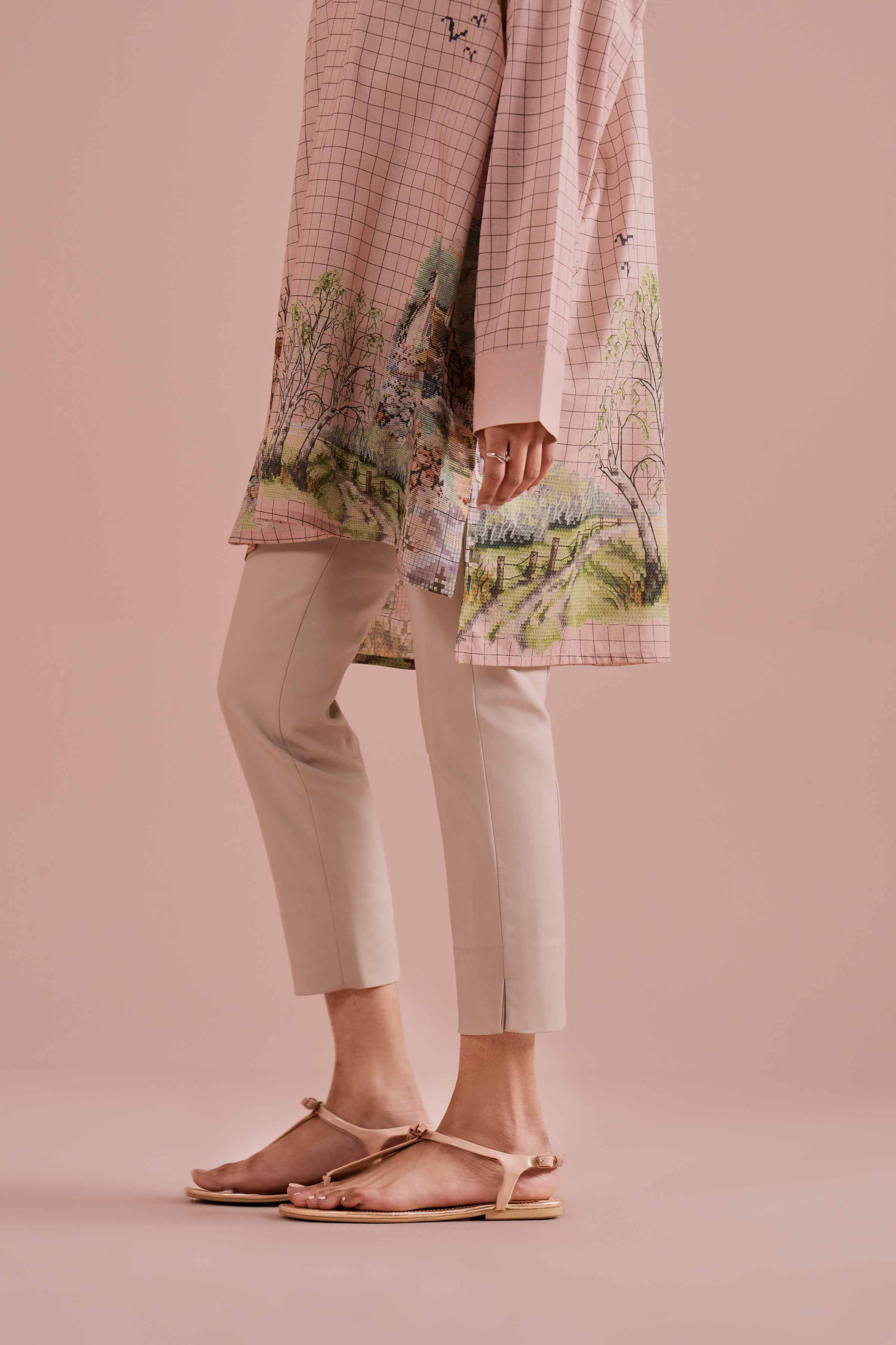 NishatUK - Pink Printed Lawn 1-piece ready to wear tunic