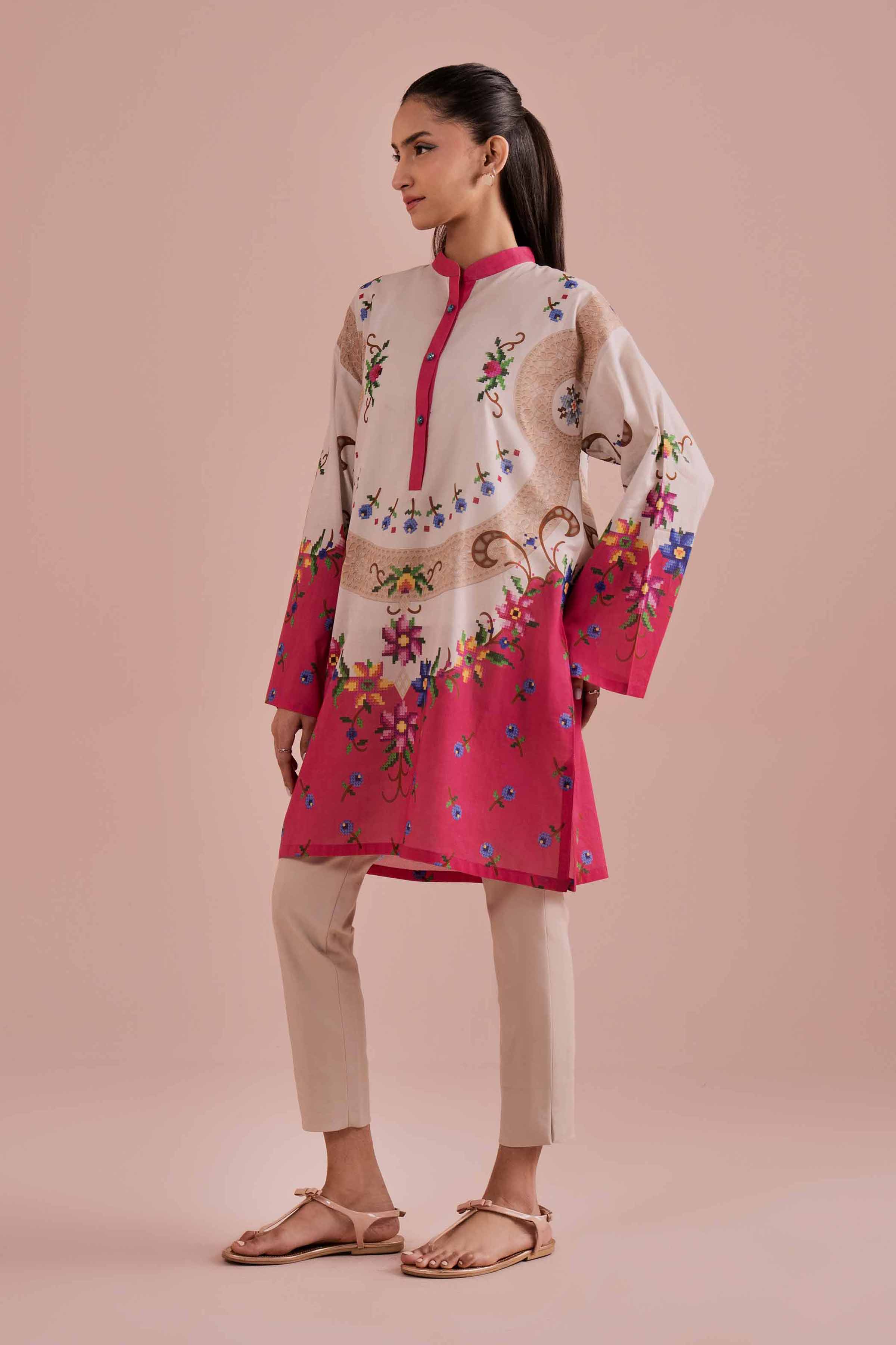 NishatUK - Multi Printed Lawn 1-piece ready to wear Tunic