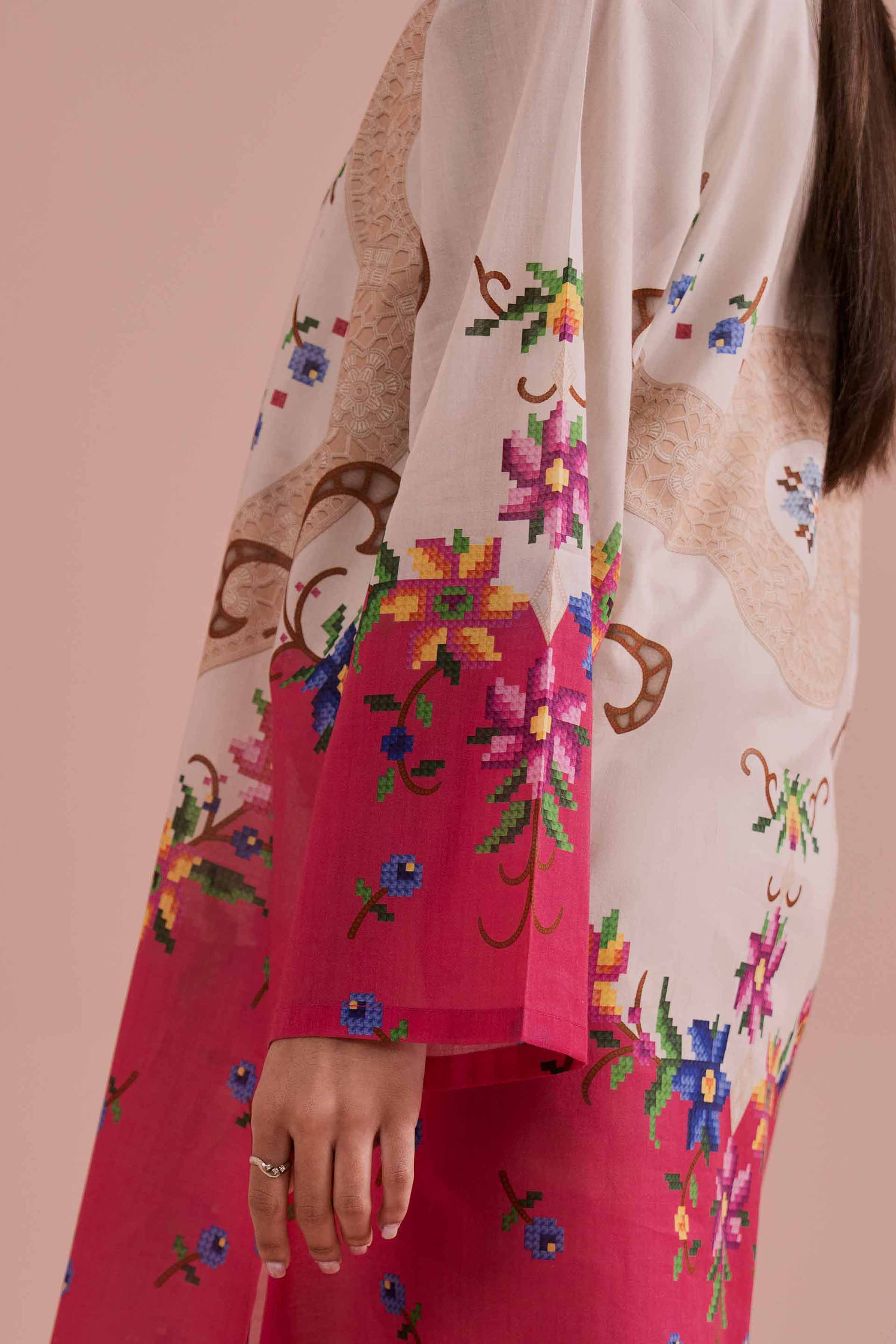 NishatUK - Multi Printed Lawn 1-piece ready to wear Tunic