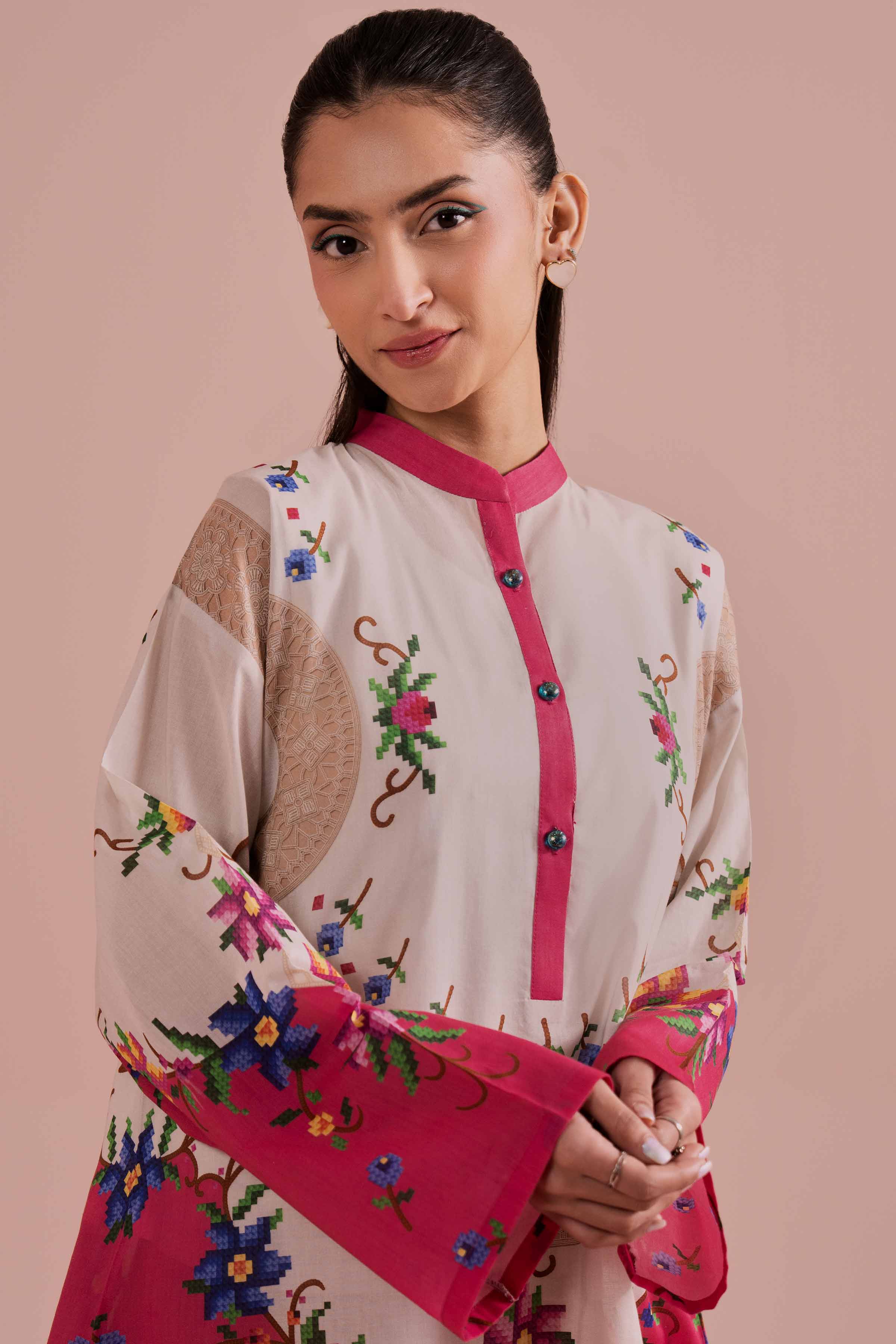 NishatUK - Multi Printed Lawn 1-piece ready to wear Tunic