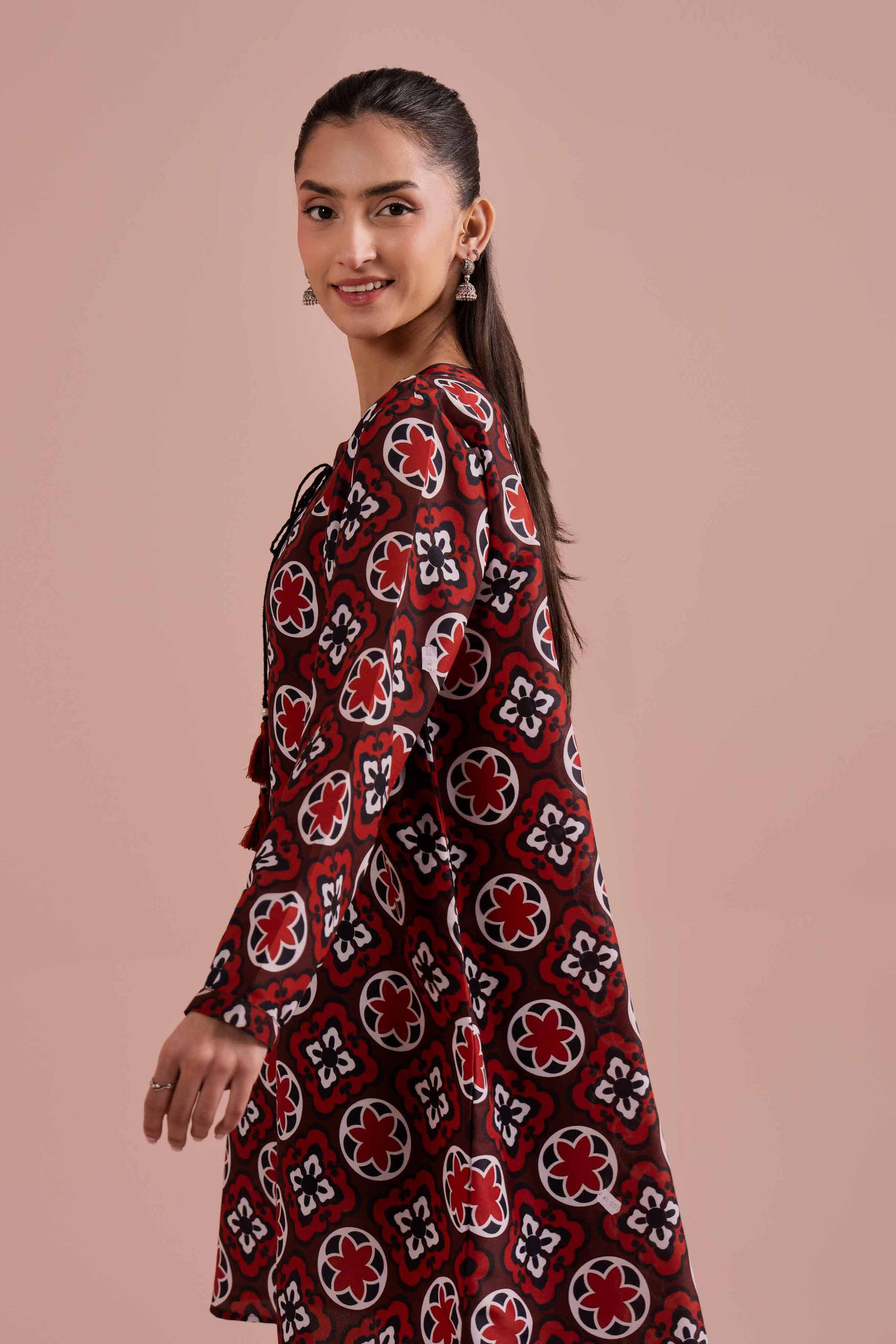 NishatUK - Red Printed Lawn 2-piece ready to wear Dress