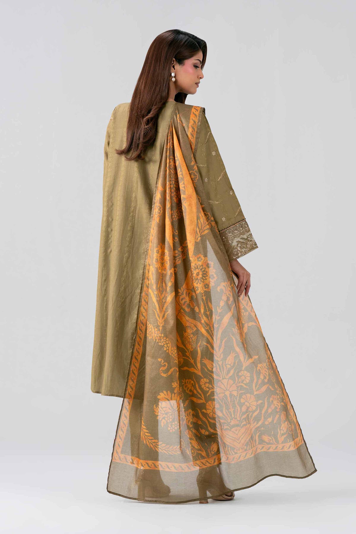 Nishat UK - Green Embroidered Jacquard 3 Piece ready to wear Suit