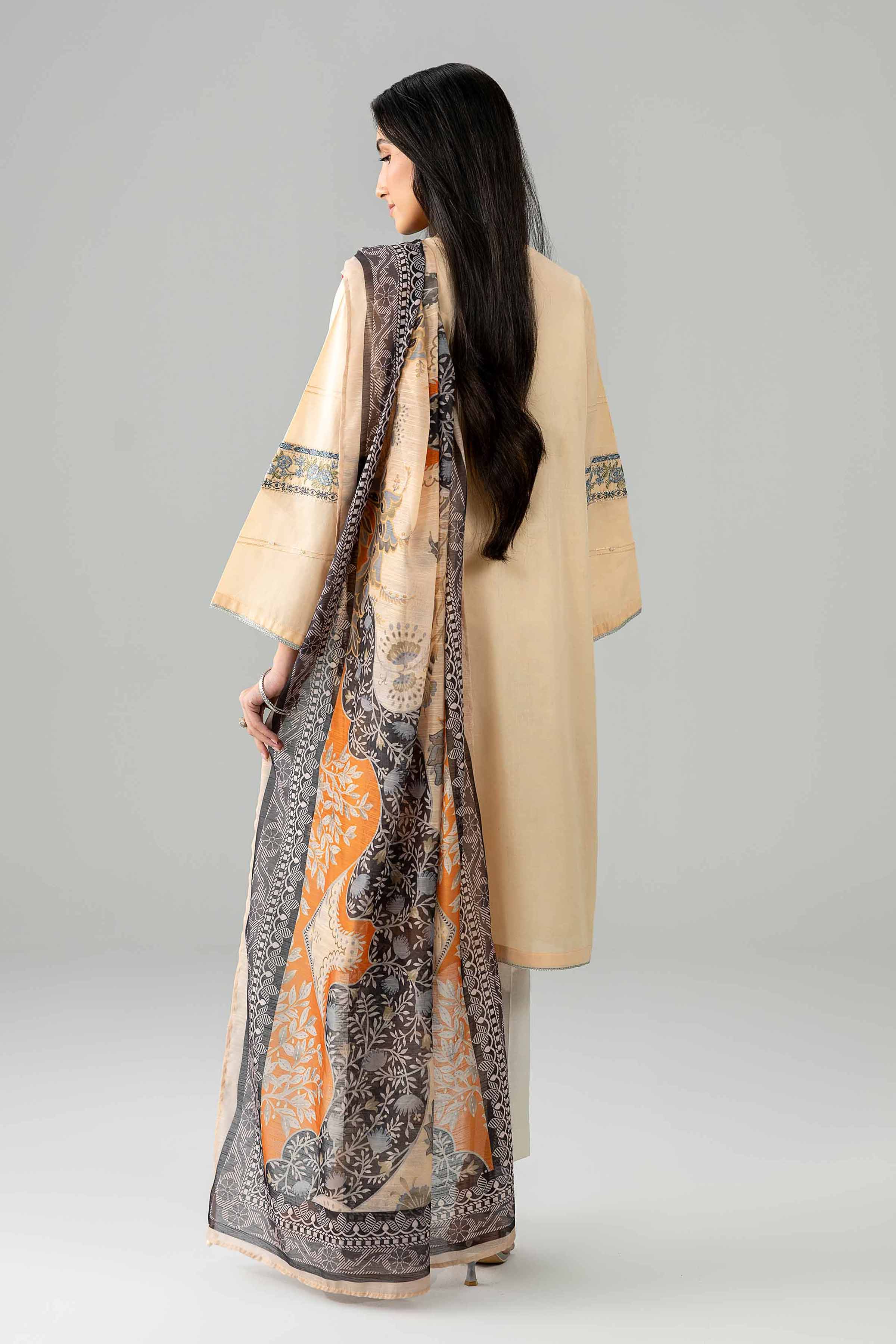 Nishat UK - Beige Embroidered Jacquard 2 Pieces ready to wear Dress