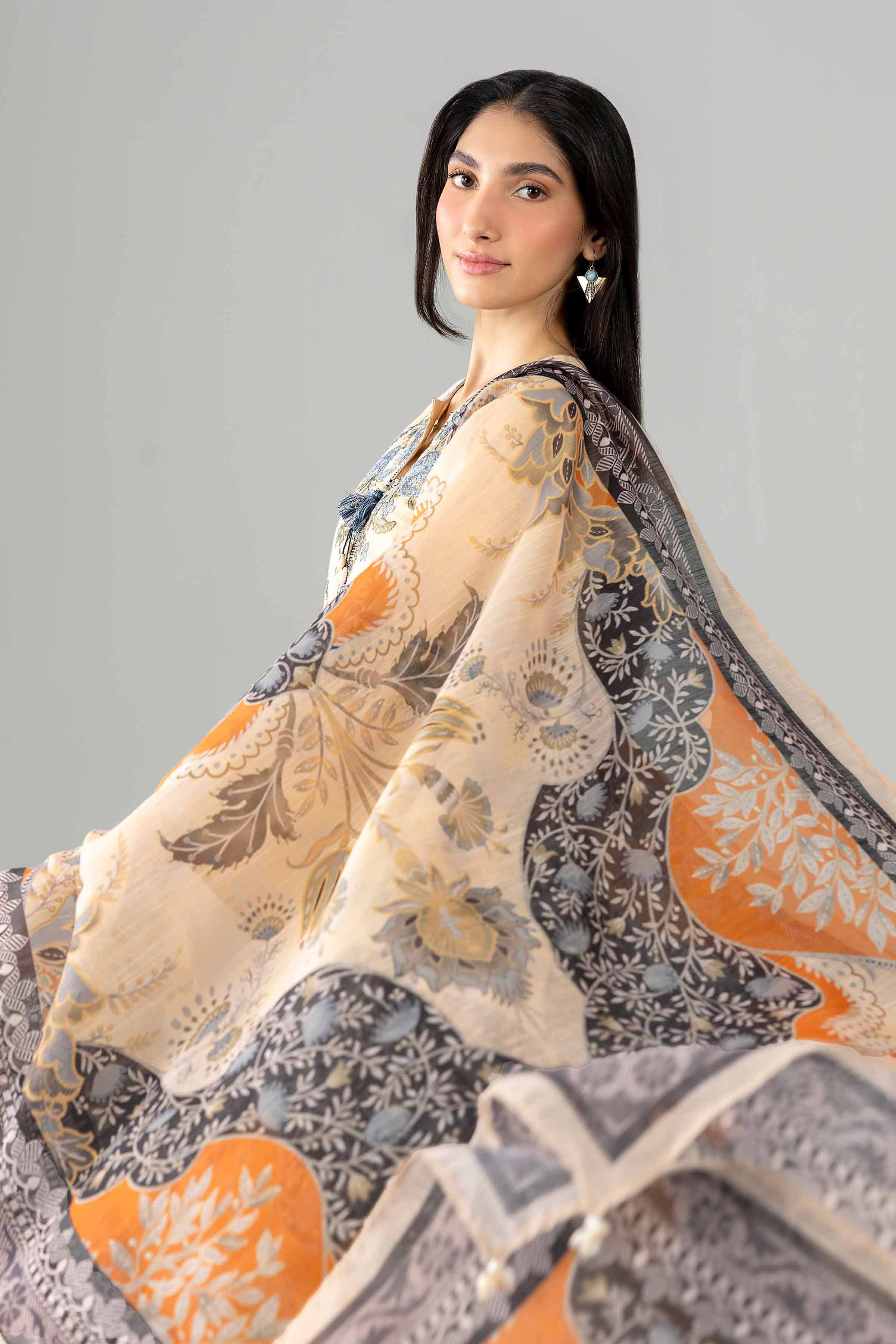 Nishat UK - Beige Embroidered Jacquard 2 Pieces ready to wear Dress