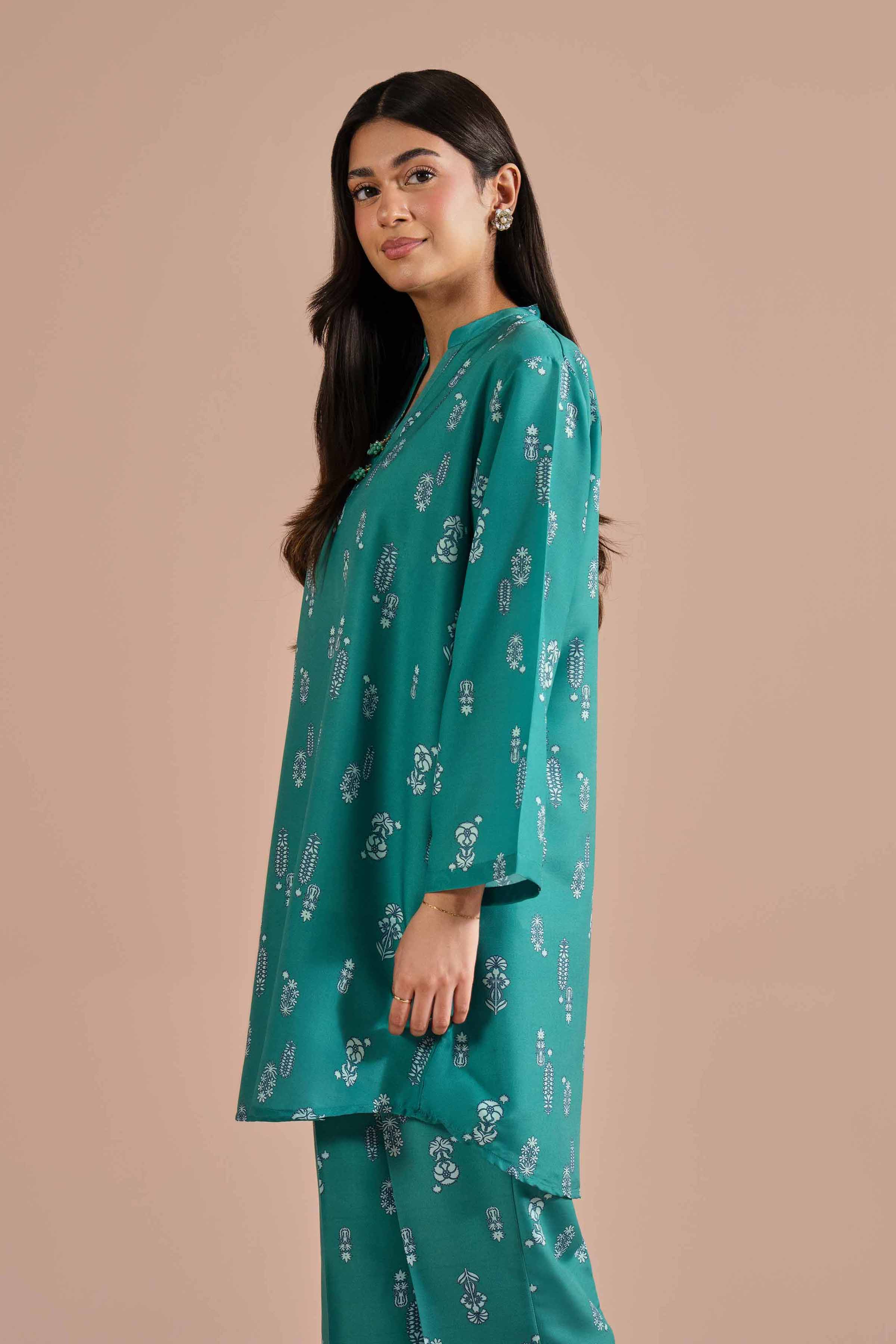 NishatUK - Green Printed Lawn 2-piece ready to wear Dress