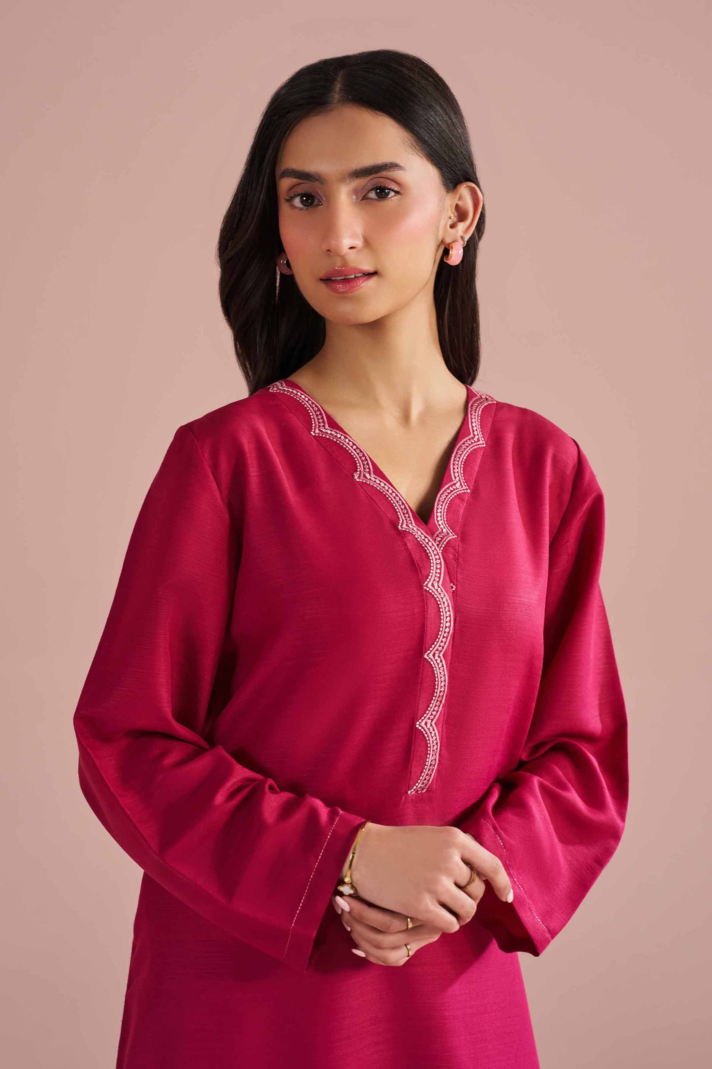 NishatUK - Pink Embroidered Lawn 2-piece ready to wear Dress