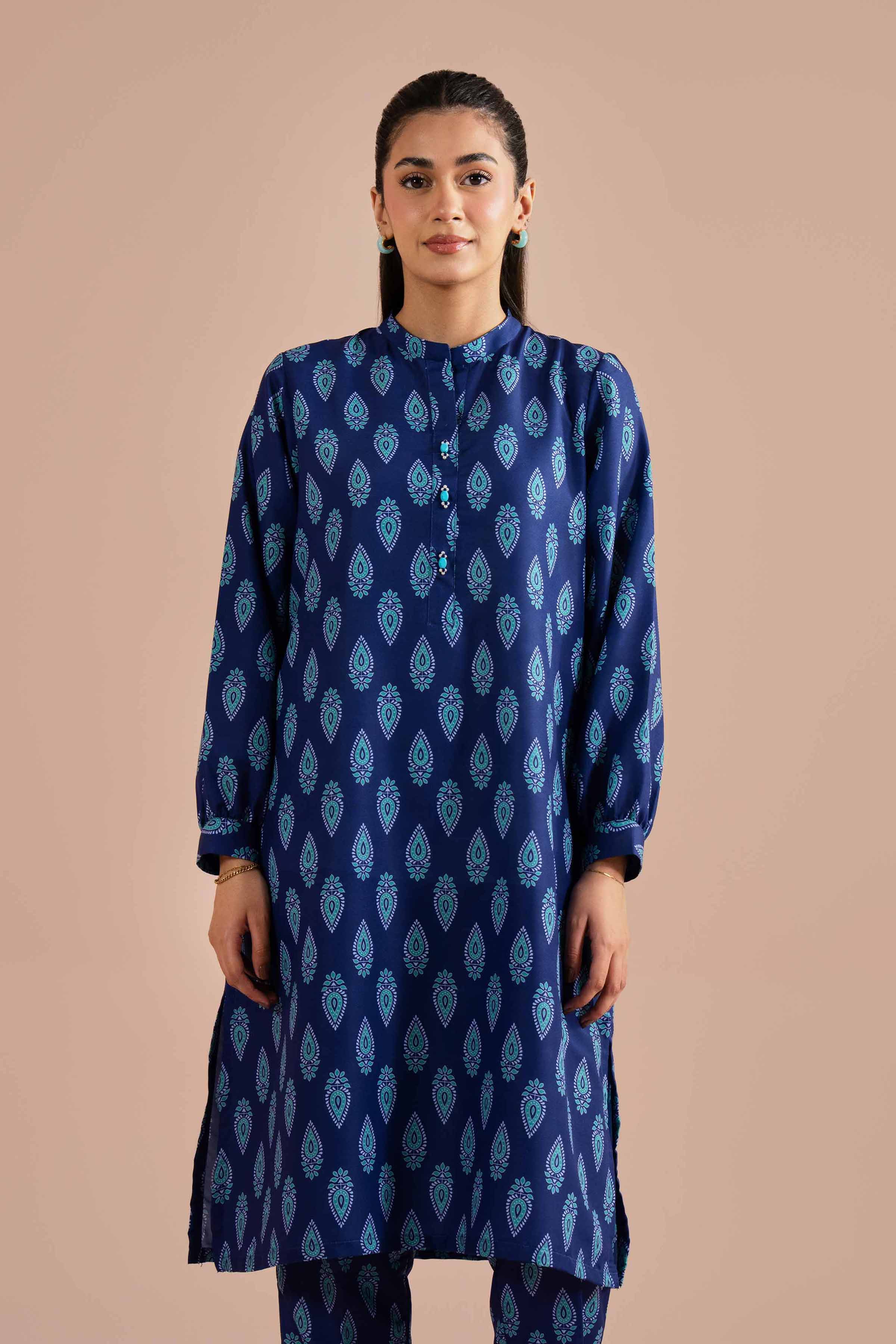 NishatUK - Blue Printed Lawn 2-piece ready to wear Dress