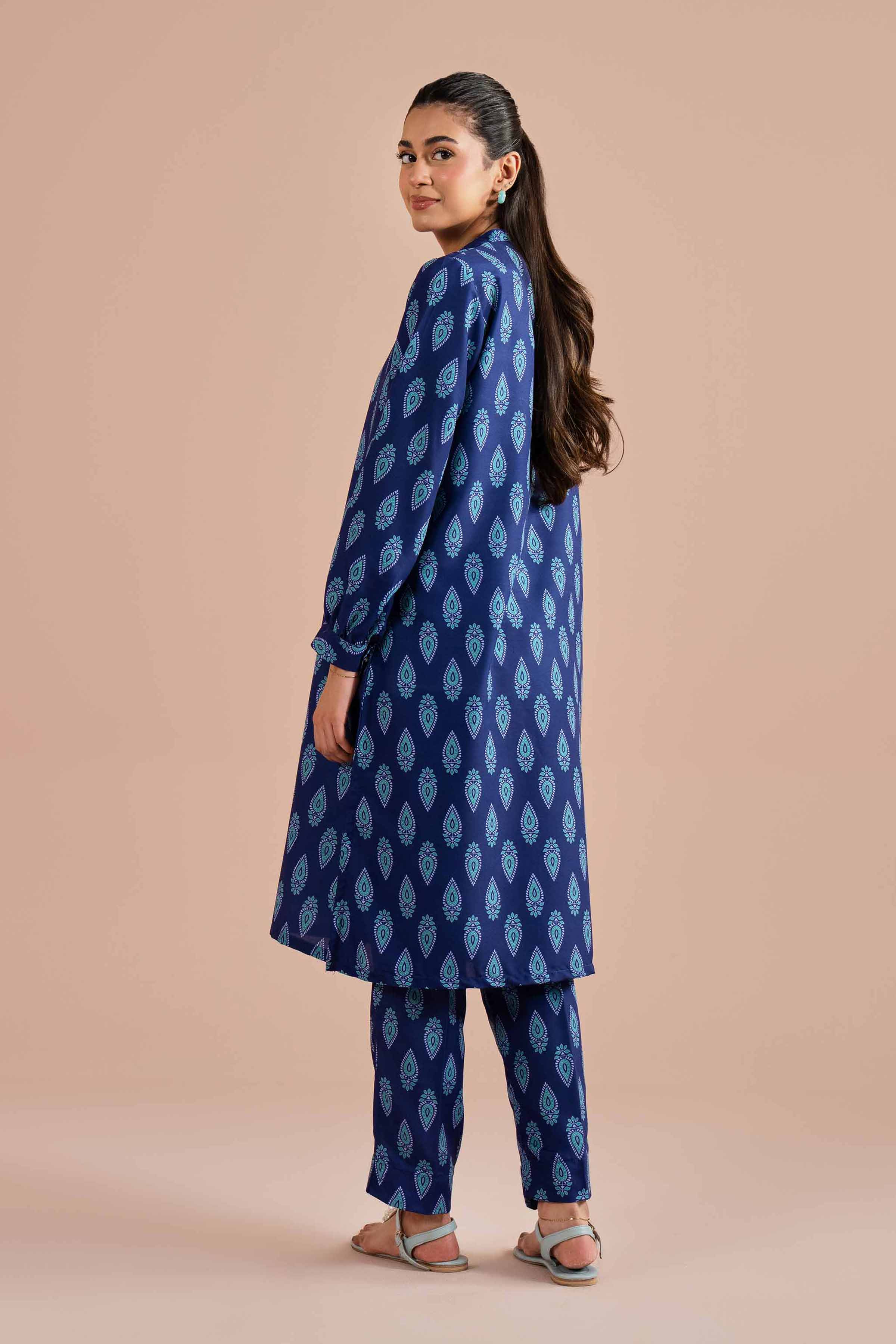 NishatUK - Blue Printed Lawn 2-piece ready to wear Dress
