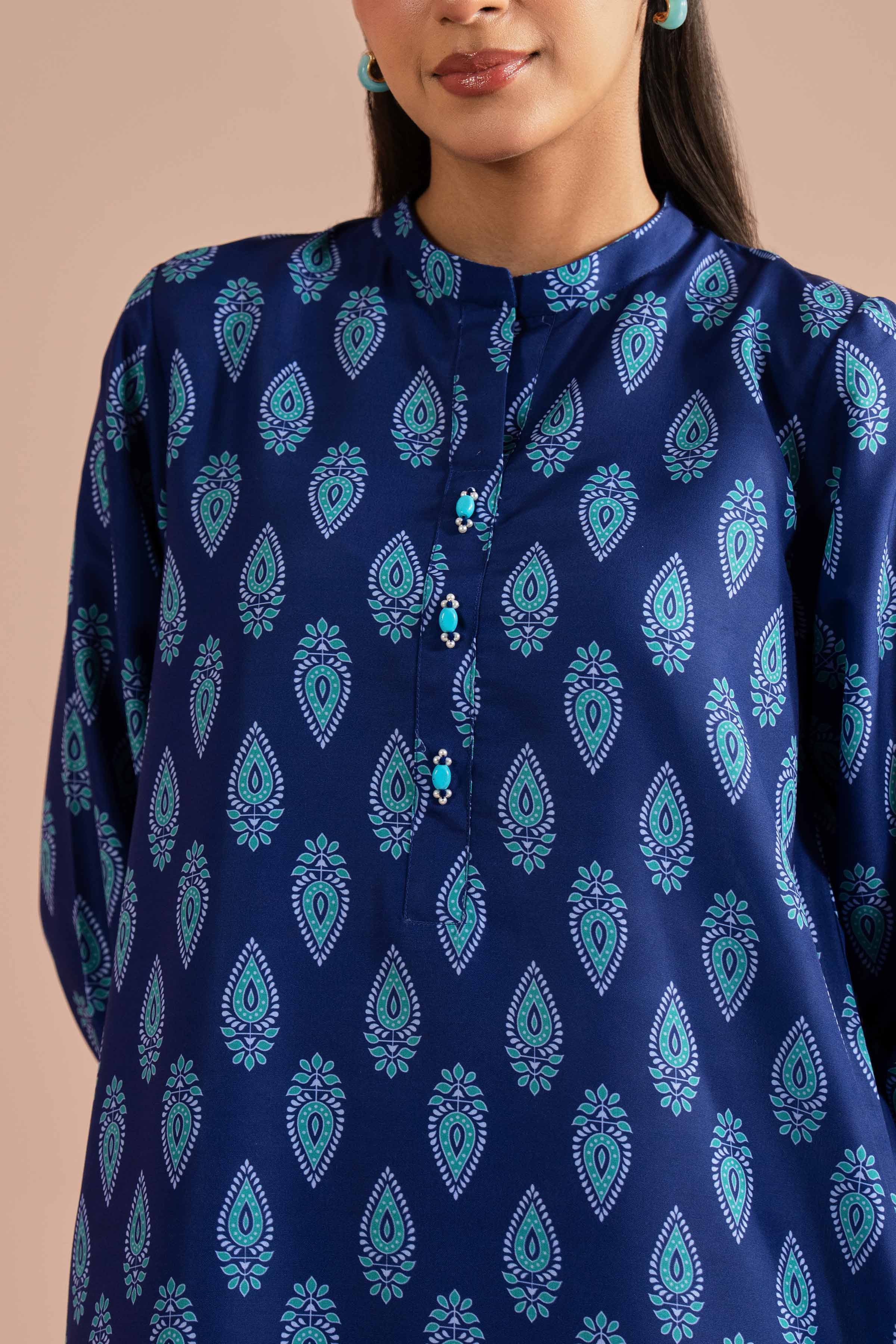 NishatUK - Blue Printed Lawn 2-piece ready to wear Dress