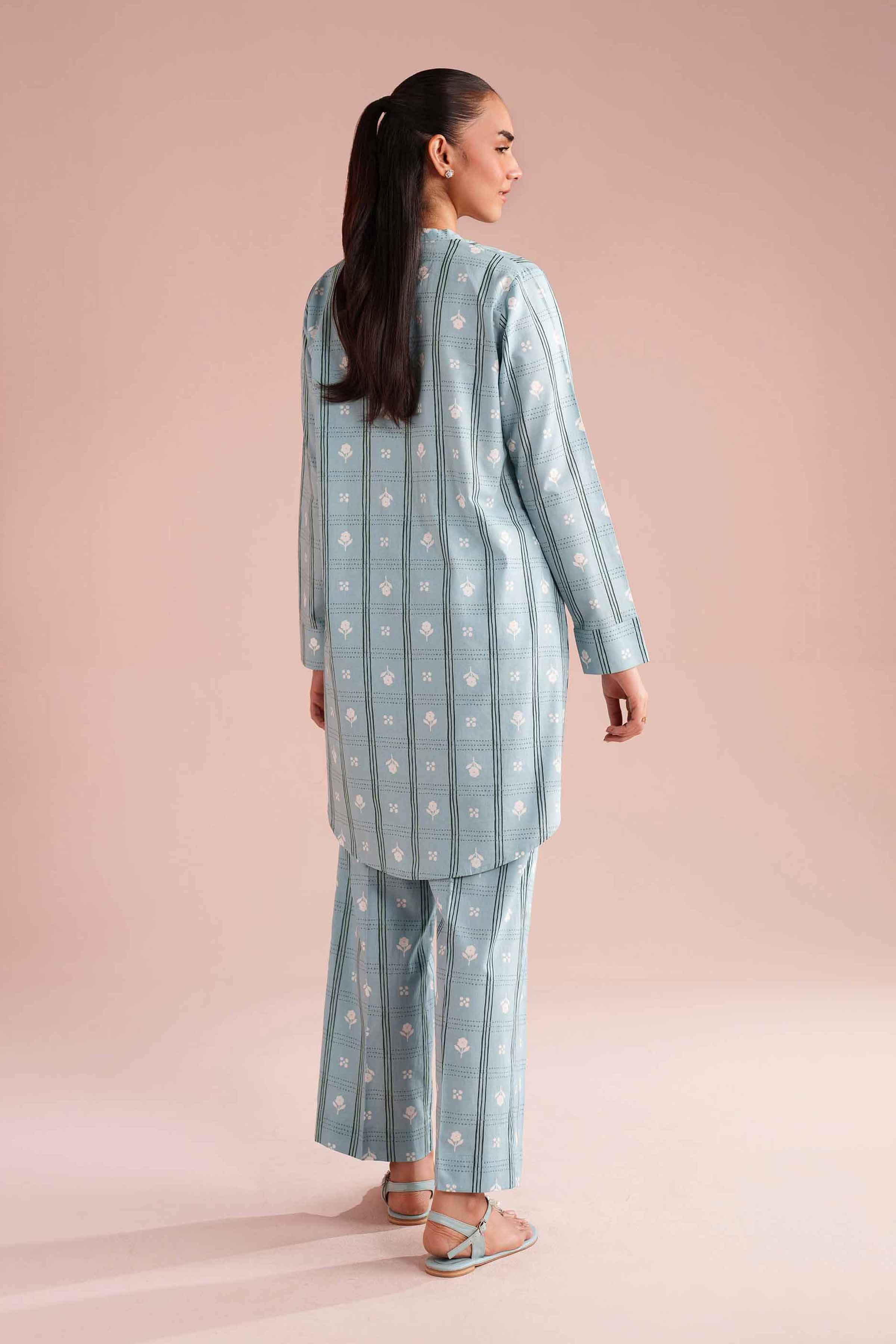 NishatUK - White Printed Cambric 2-piece ready to wear Dress