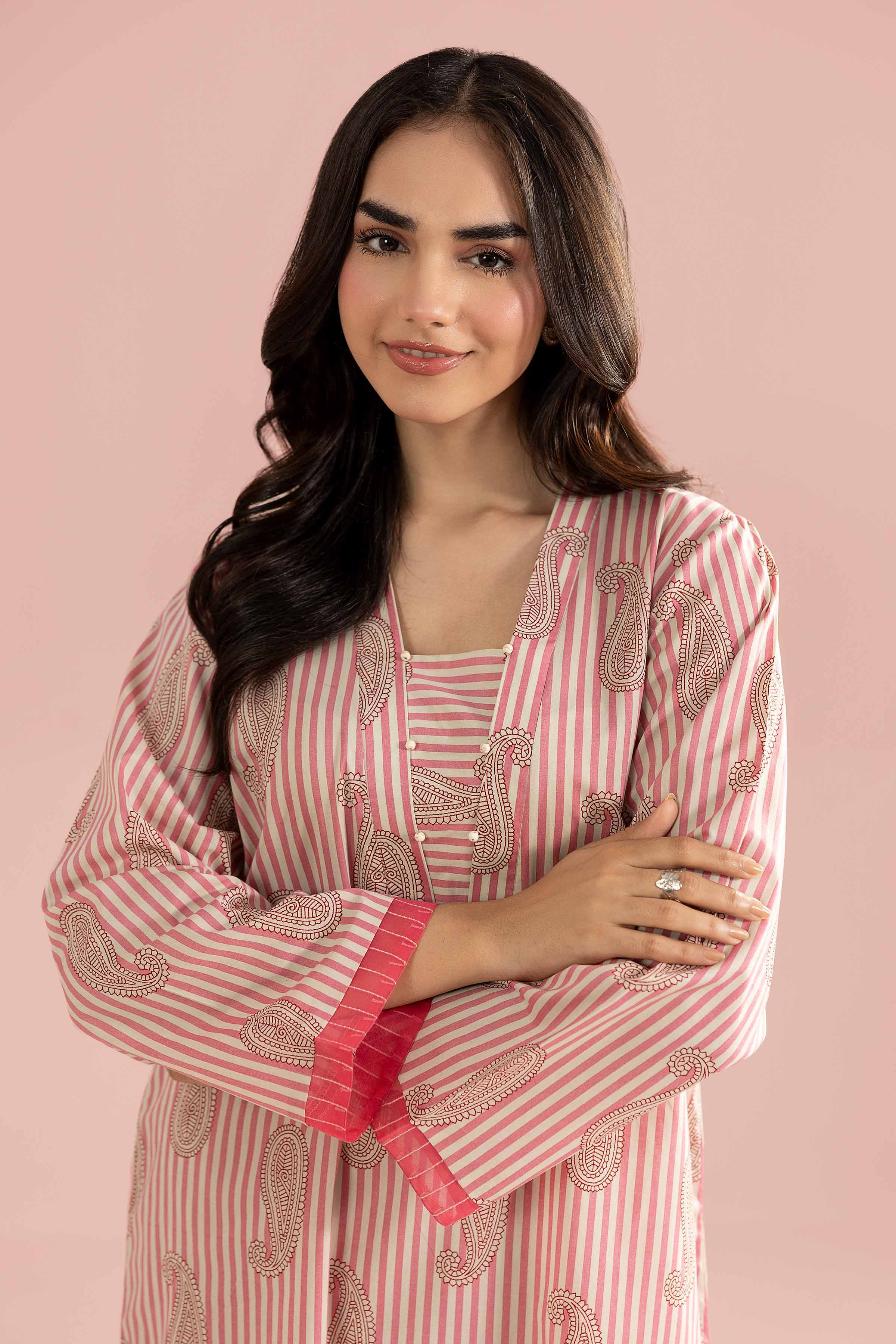 NishatUK - Pink Printed Cambric 2-piece ready to wear Dress