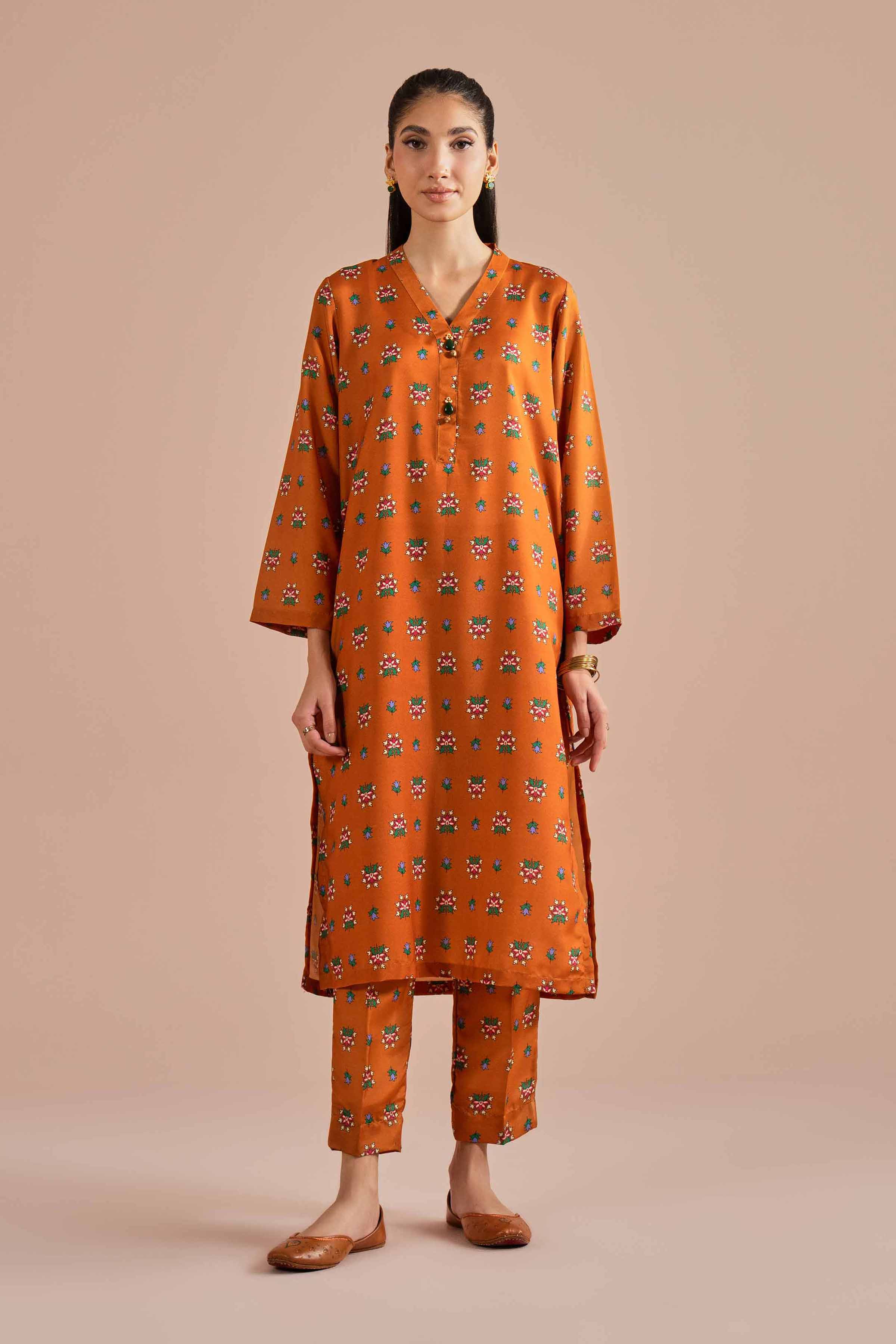 NishatUK - Yellow Printed Lawn 2-piece ready to wear Dress