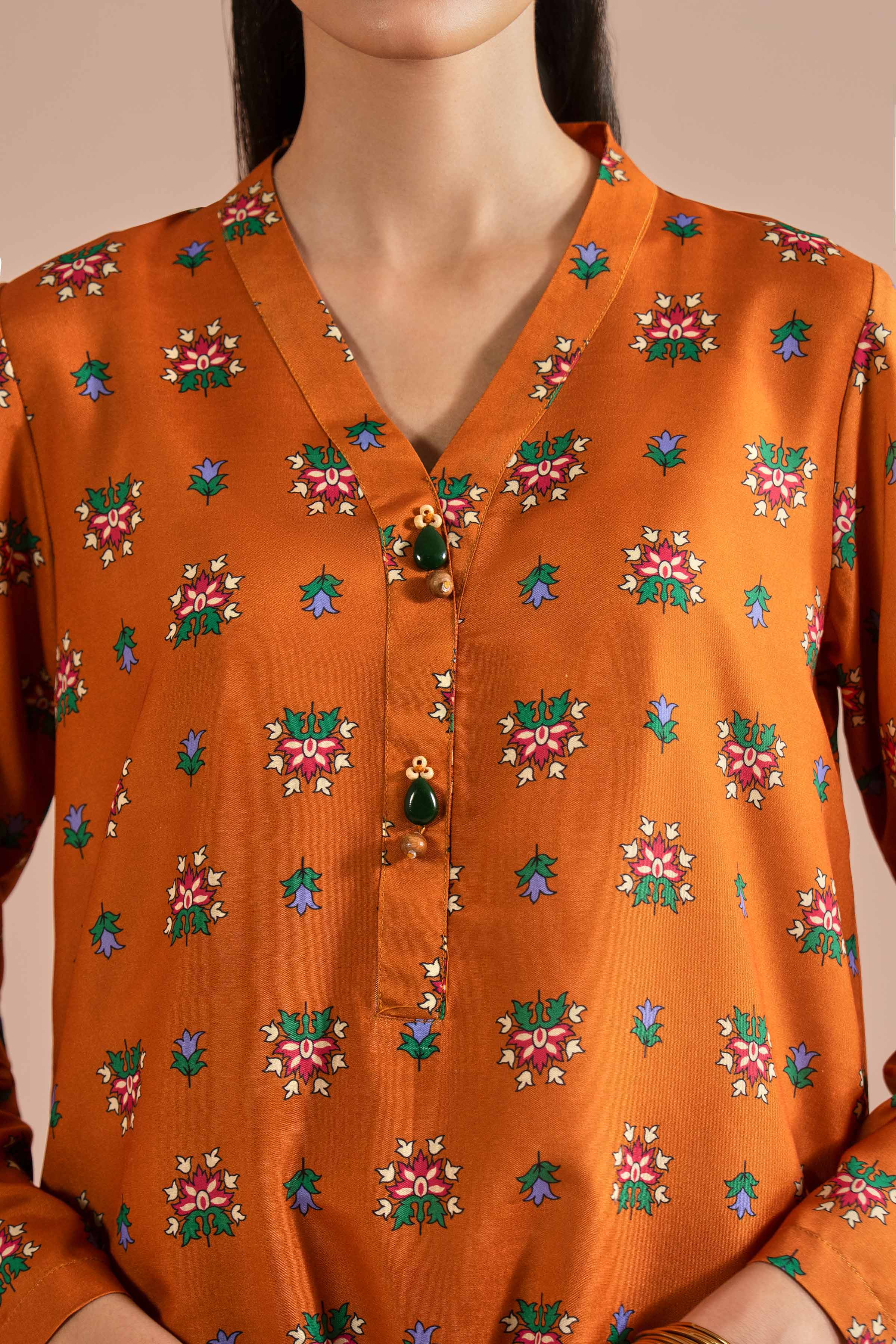 NishatUK - Yellow Printed Lawn 2-piece ready to wear Dress