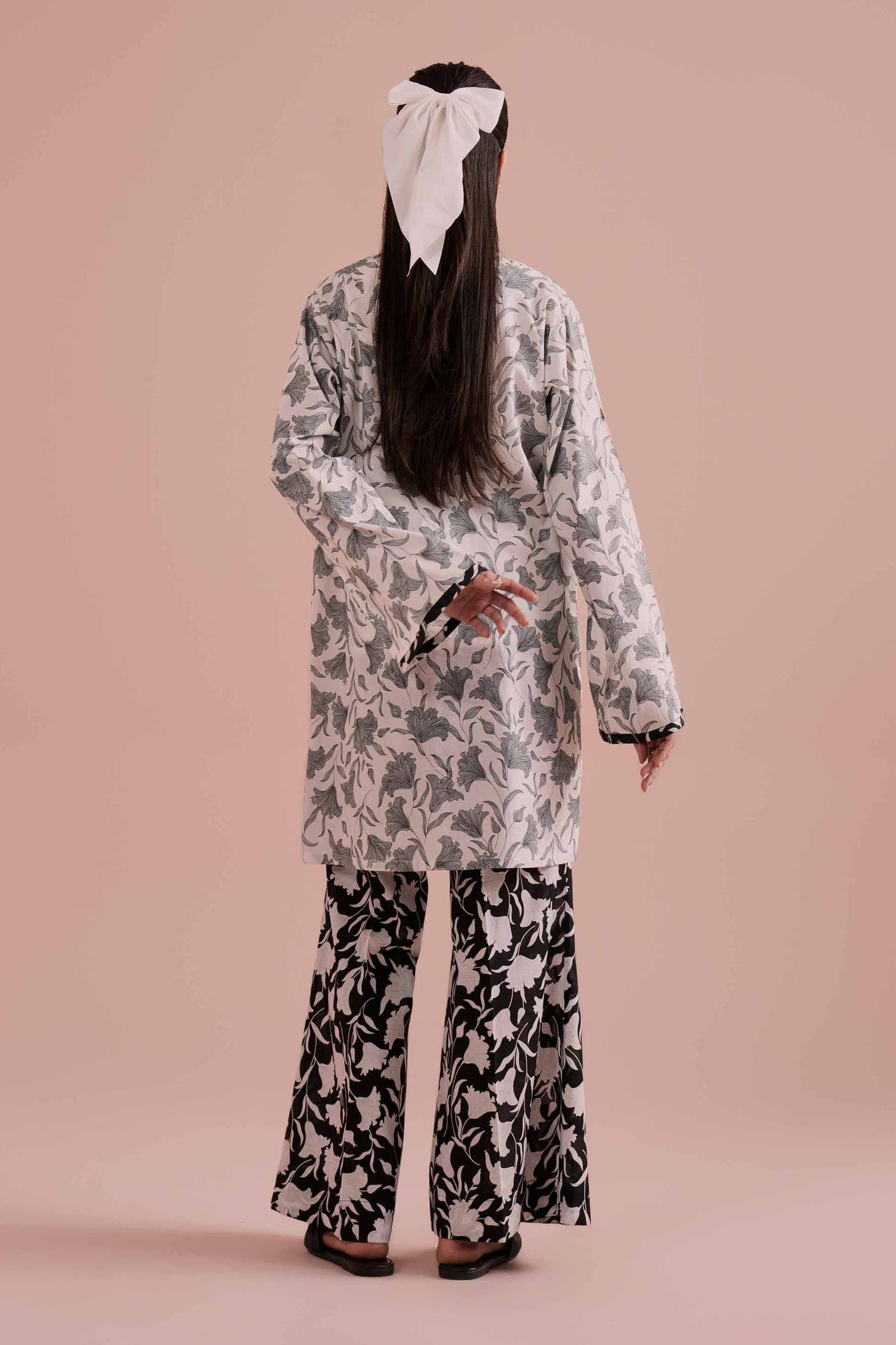 NishatUK - White Printed Cambric 2-piece ready to wear Dress