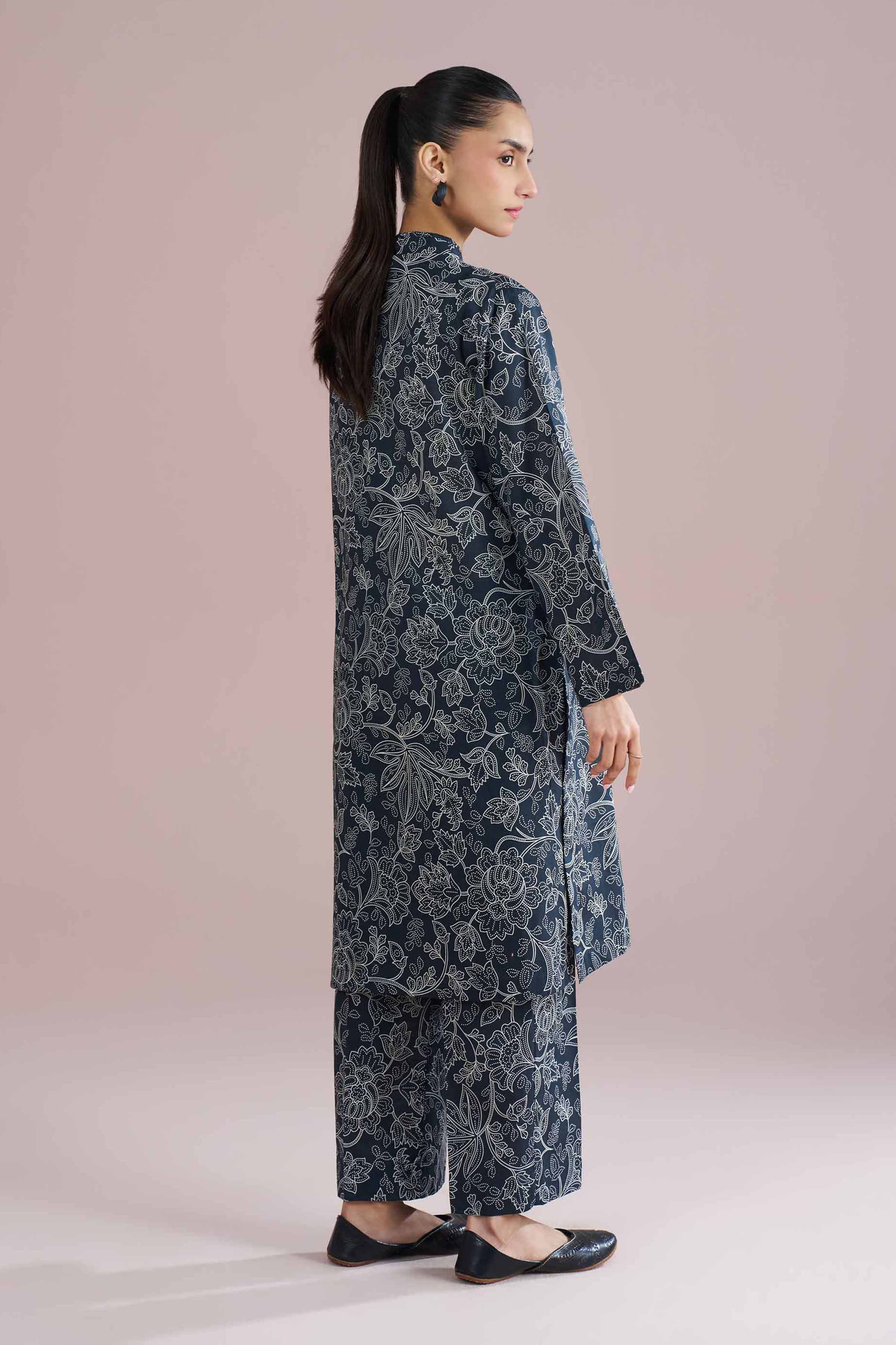 NishatUK - Black Printed Cambric 2-piece ready to wear Dress