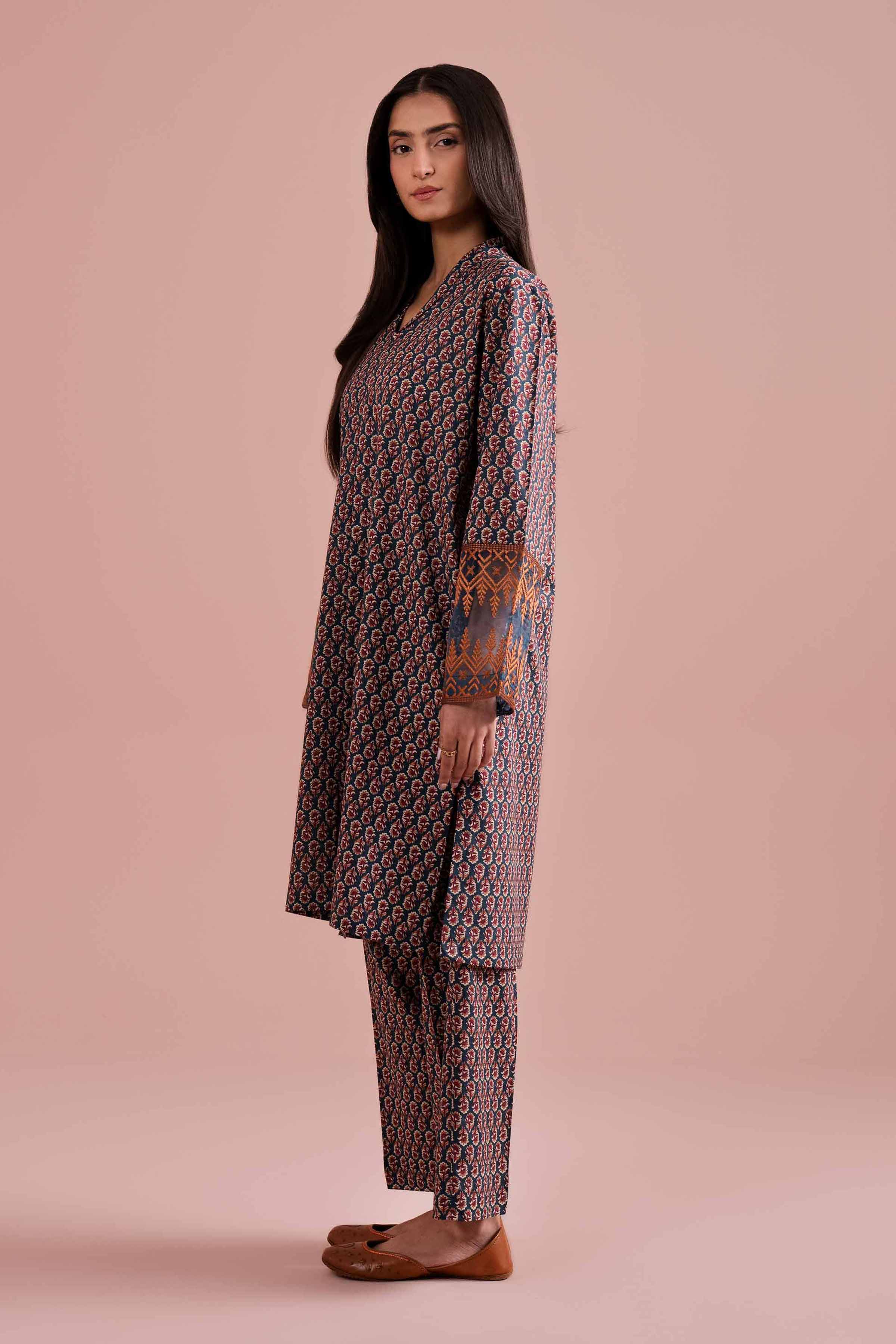 NishatUK - Green Embroidered Cambric 2-piece ready to wear Dress