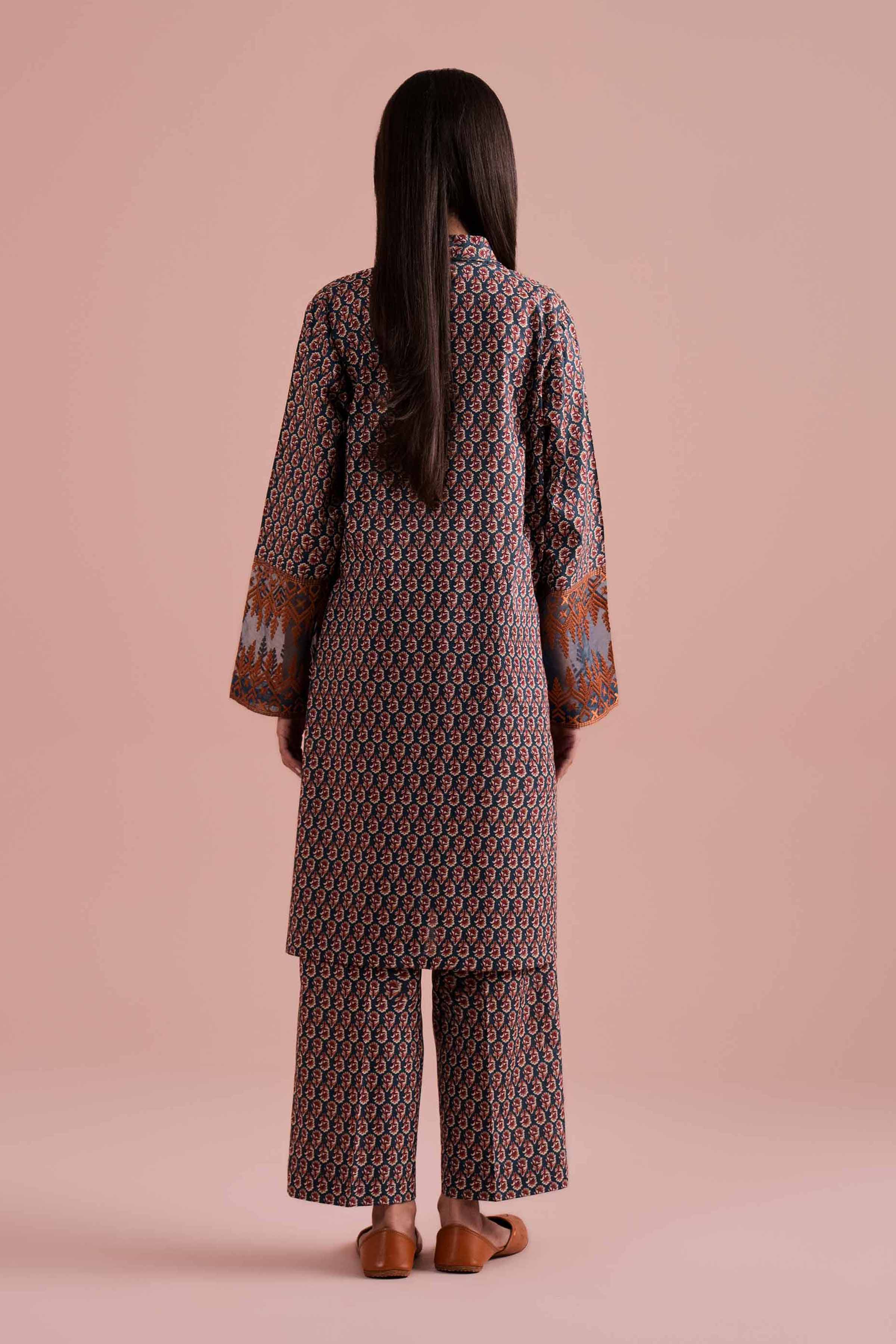 NishatUK - Green Embroidered Cambric 2-piece ready to wear Dress