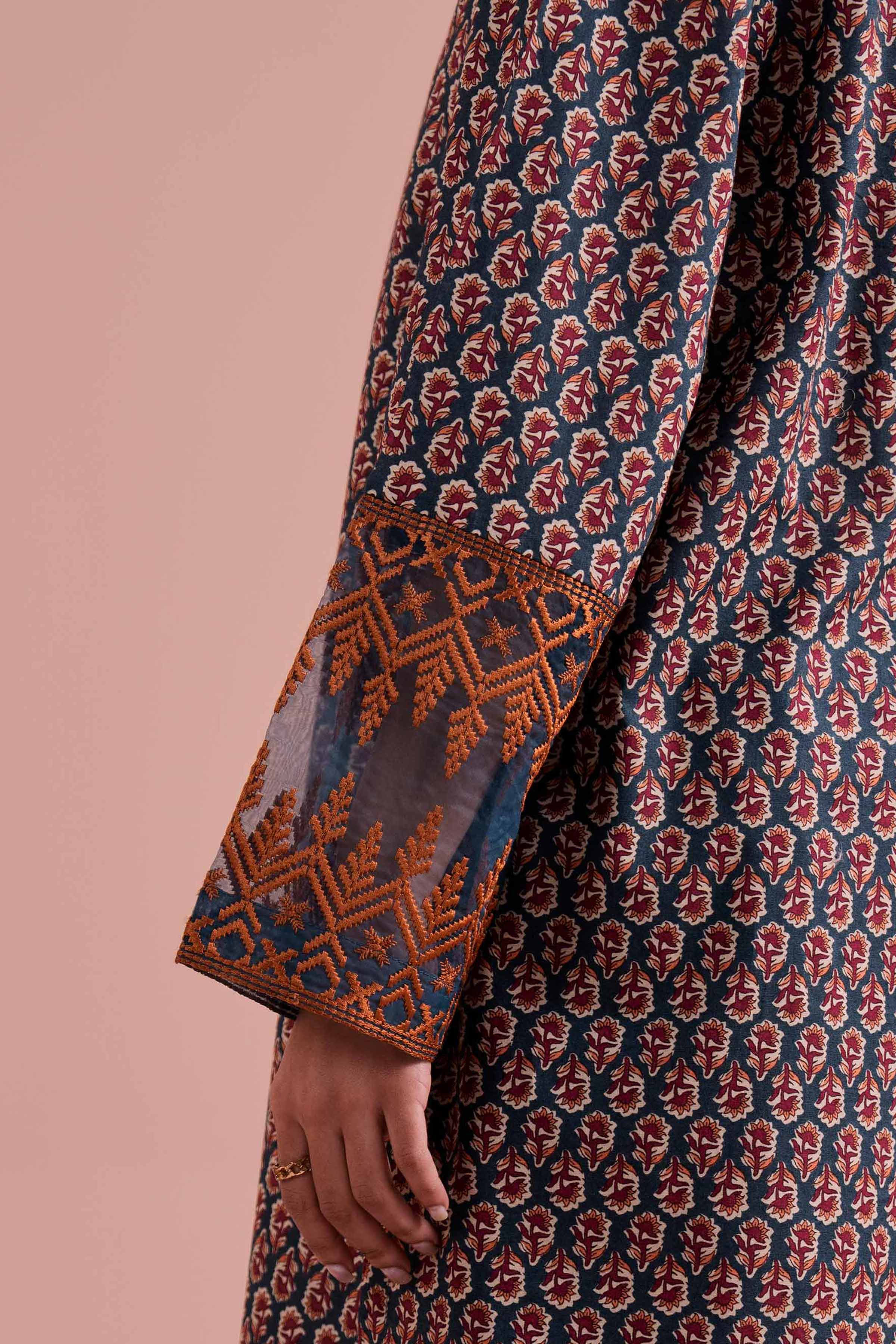 NishatUK - Green Embroidered Cambric 2-piece ready to wear Dress