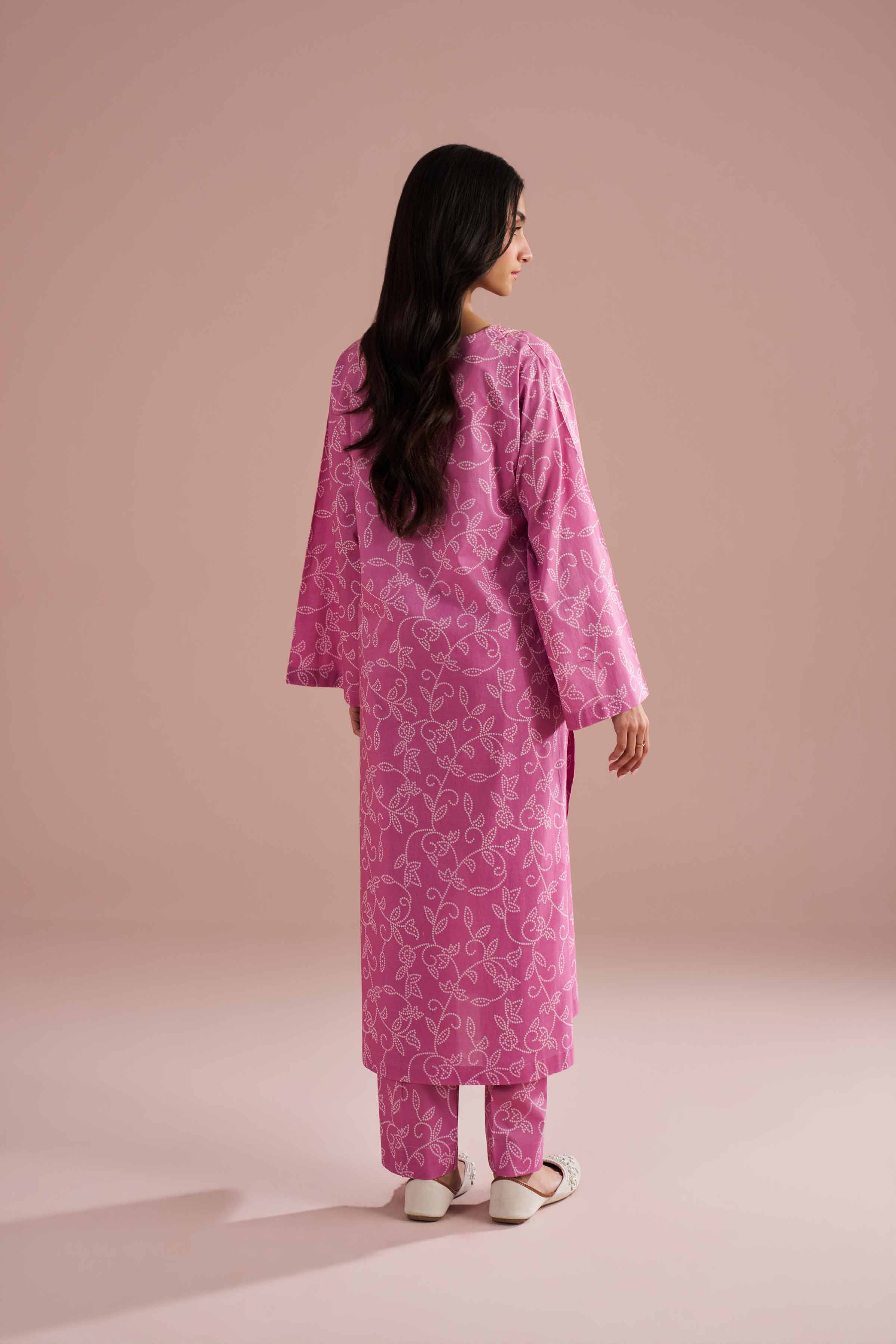 NishatUK - Pink Embroidered Cambric 2-piece ready to wear Dress