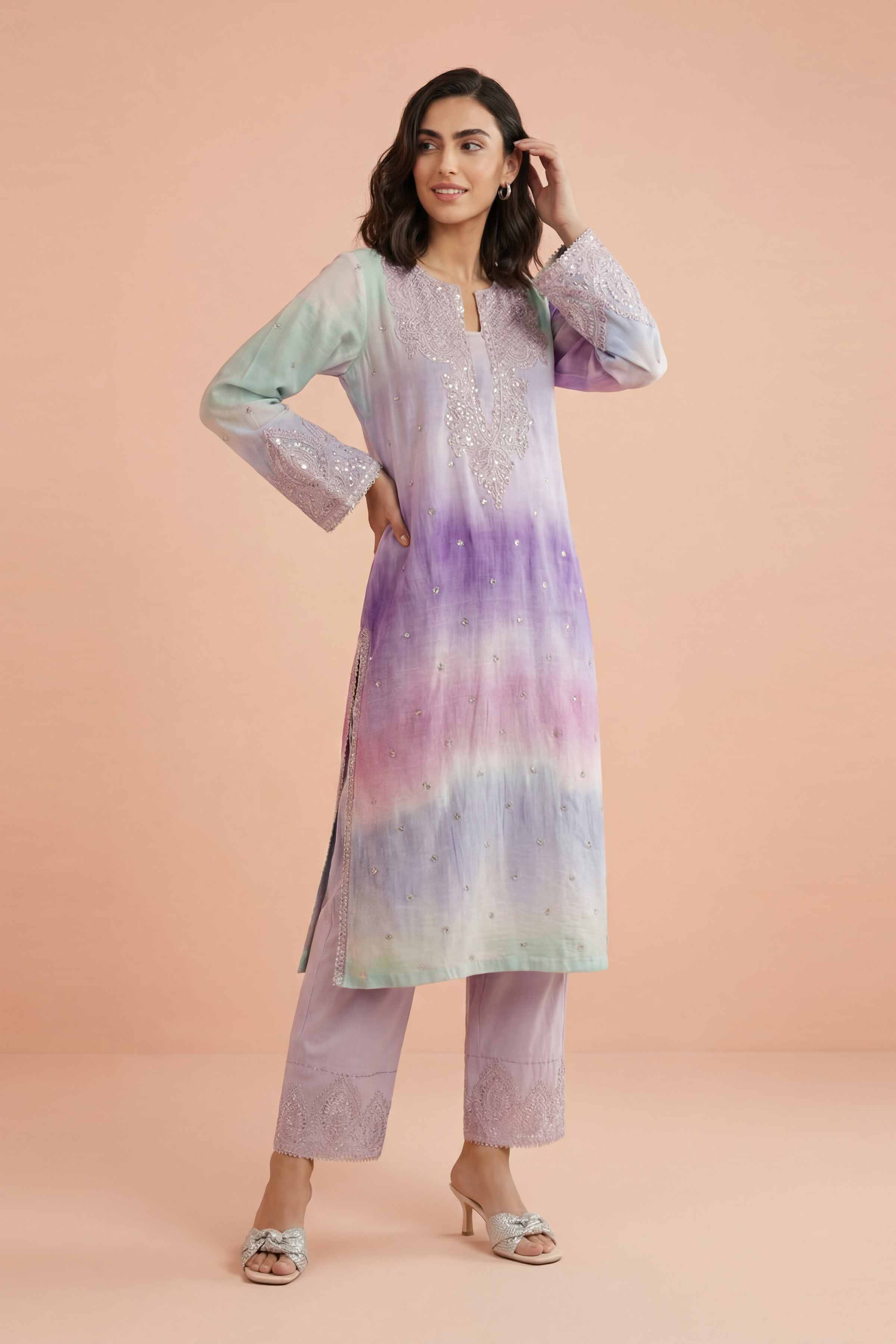 NishatUK - Multi Embroidered Jacquard 2-piece ready to wear Dress