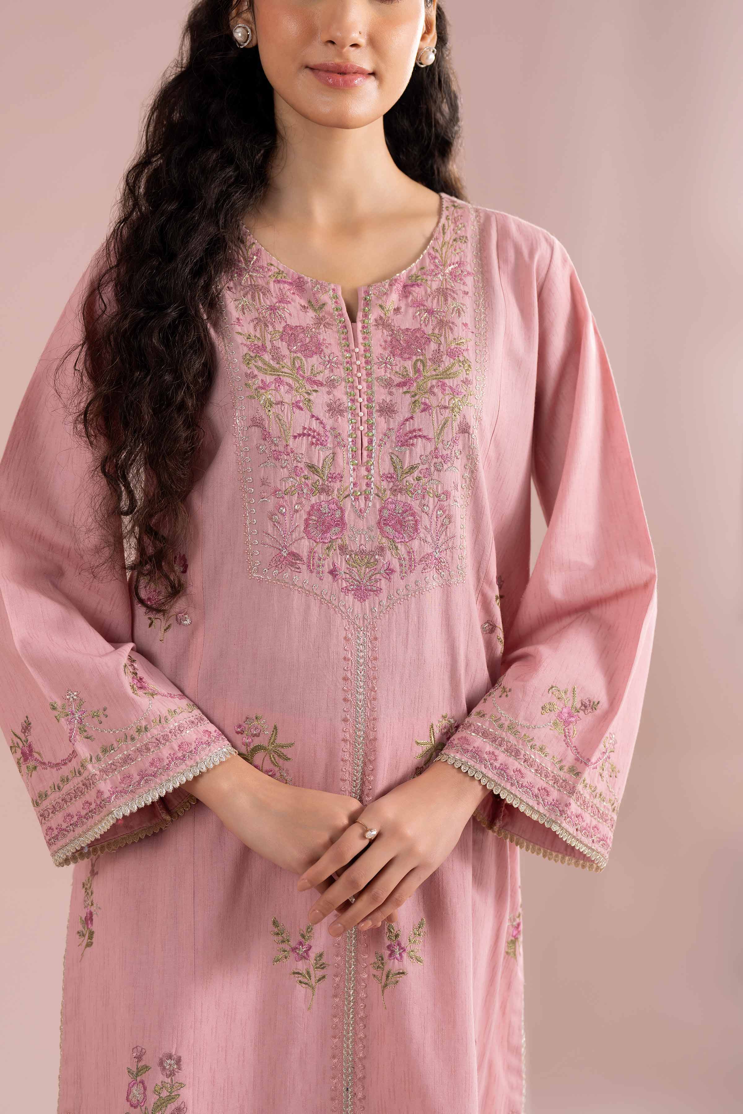 NishatUK - Pink Embroidered Jacquard 2-piece ready to wear Dress