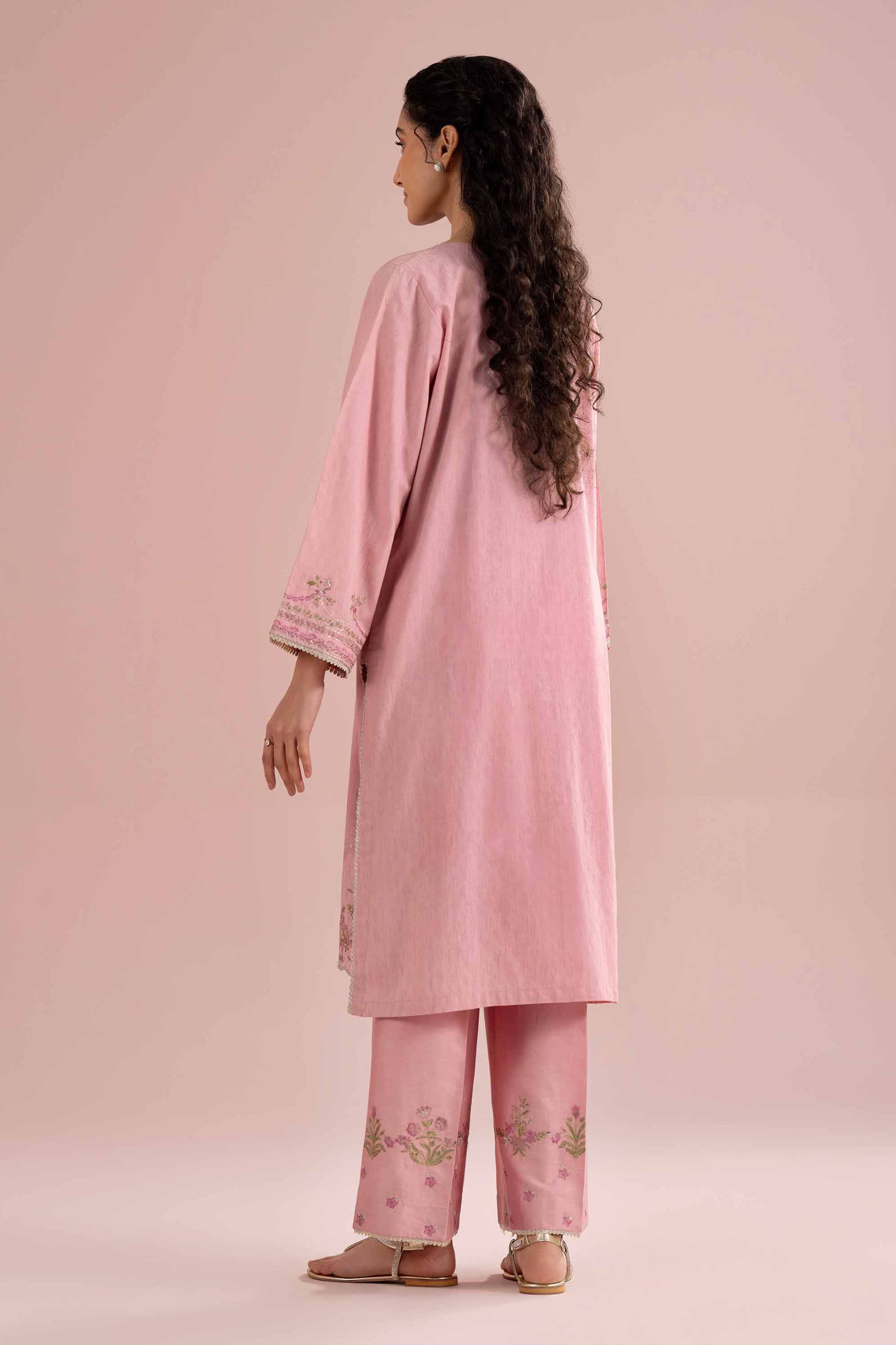 NishatUK - Pink Embroidered Jacquard 2-piece ready to wear Dress