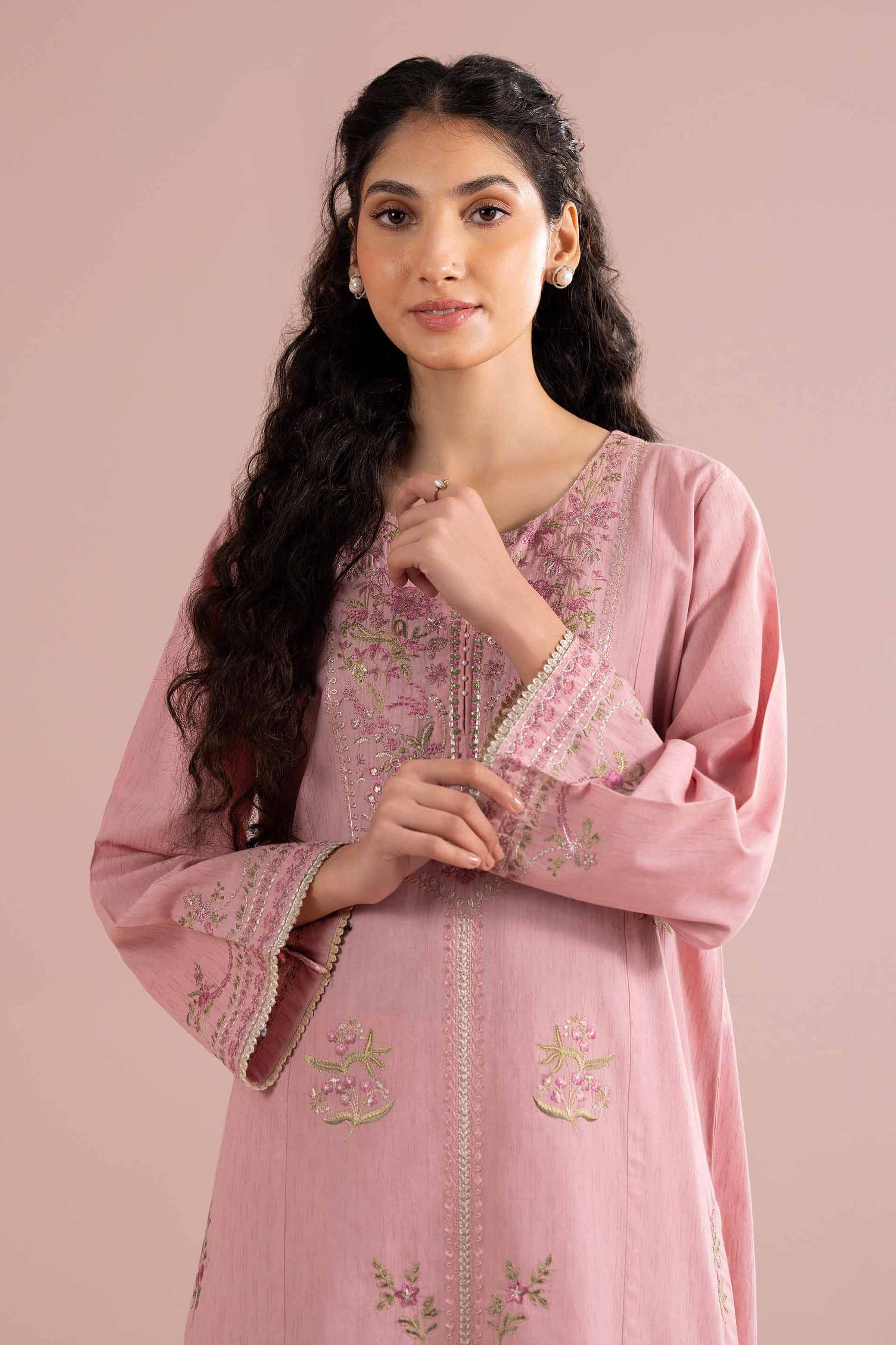 NishatUK - Pink Embroidered Jacquard 2-piece ready to wear Dress