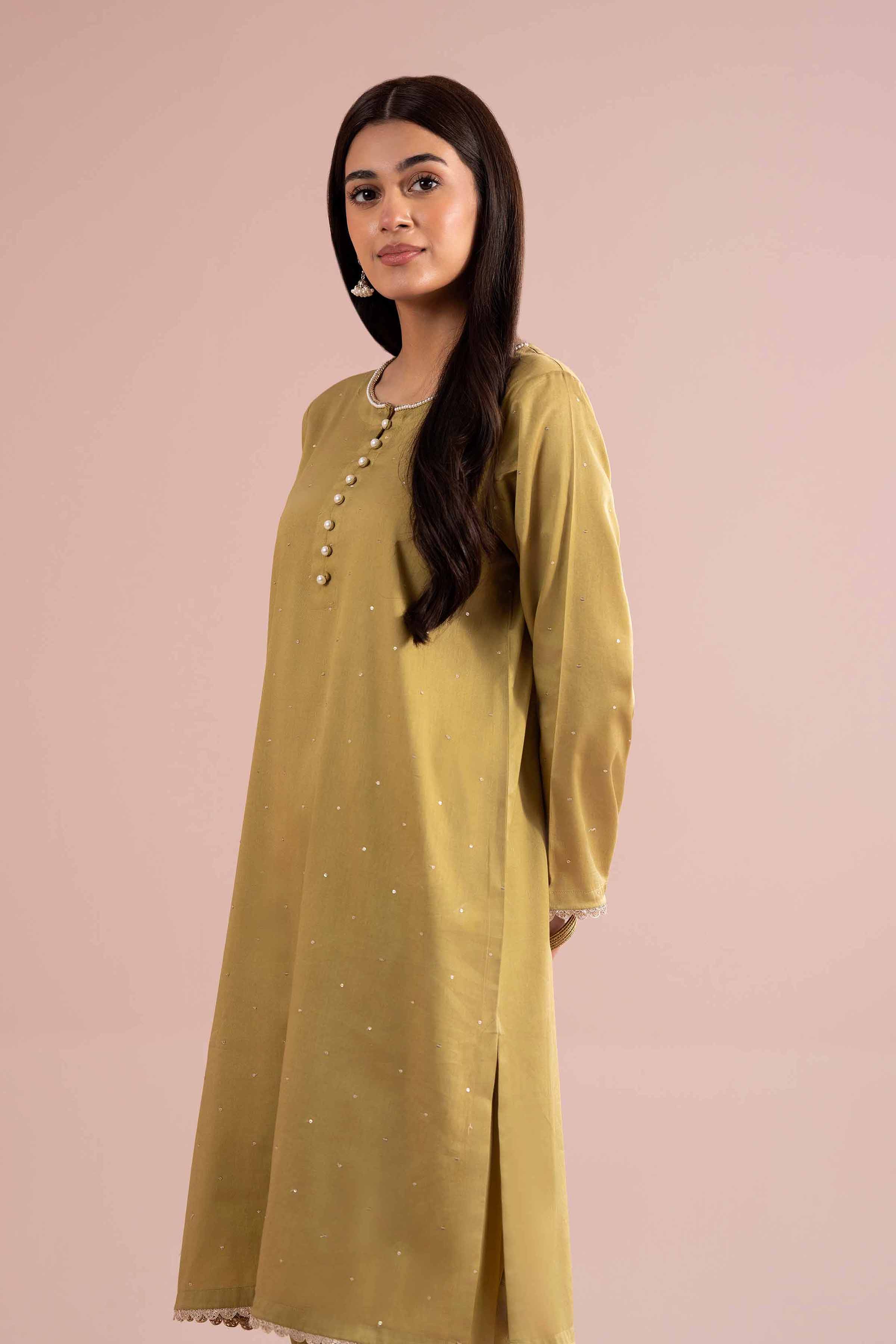 NishatUK - Green Embroidered Cotton 2-piece ready to wear Dress