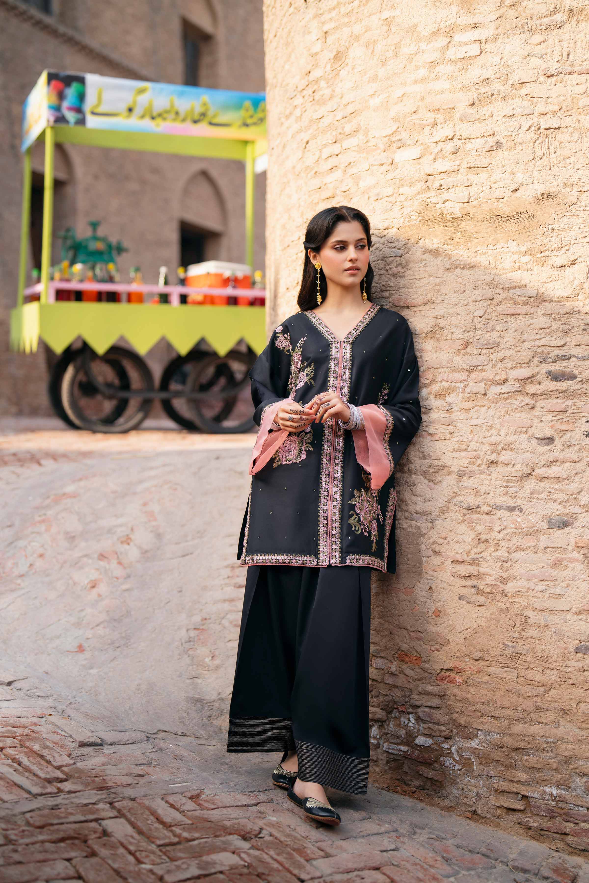 Nishat UK - Black Embroidered Cotton 2 Pieces ready to wear Dress