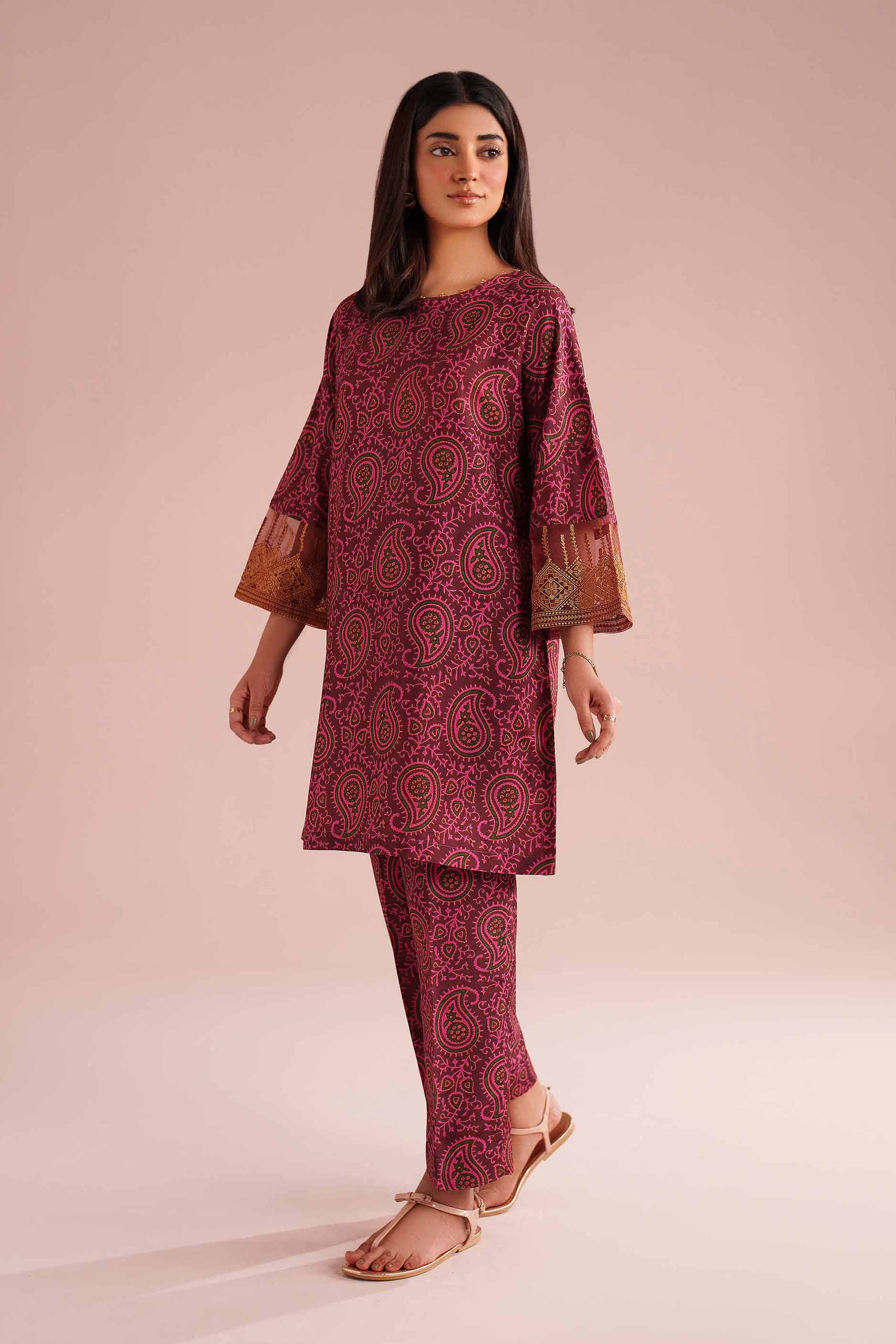 NishatUK - Red Embroidered Lawn 2-piece ready to wear Dress