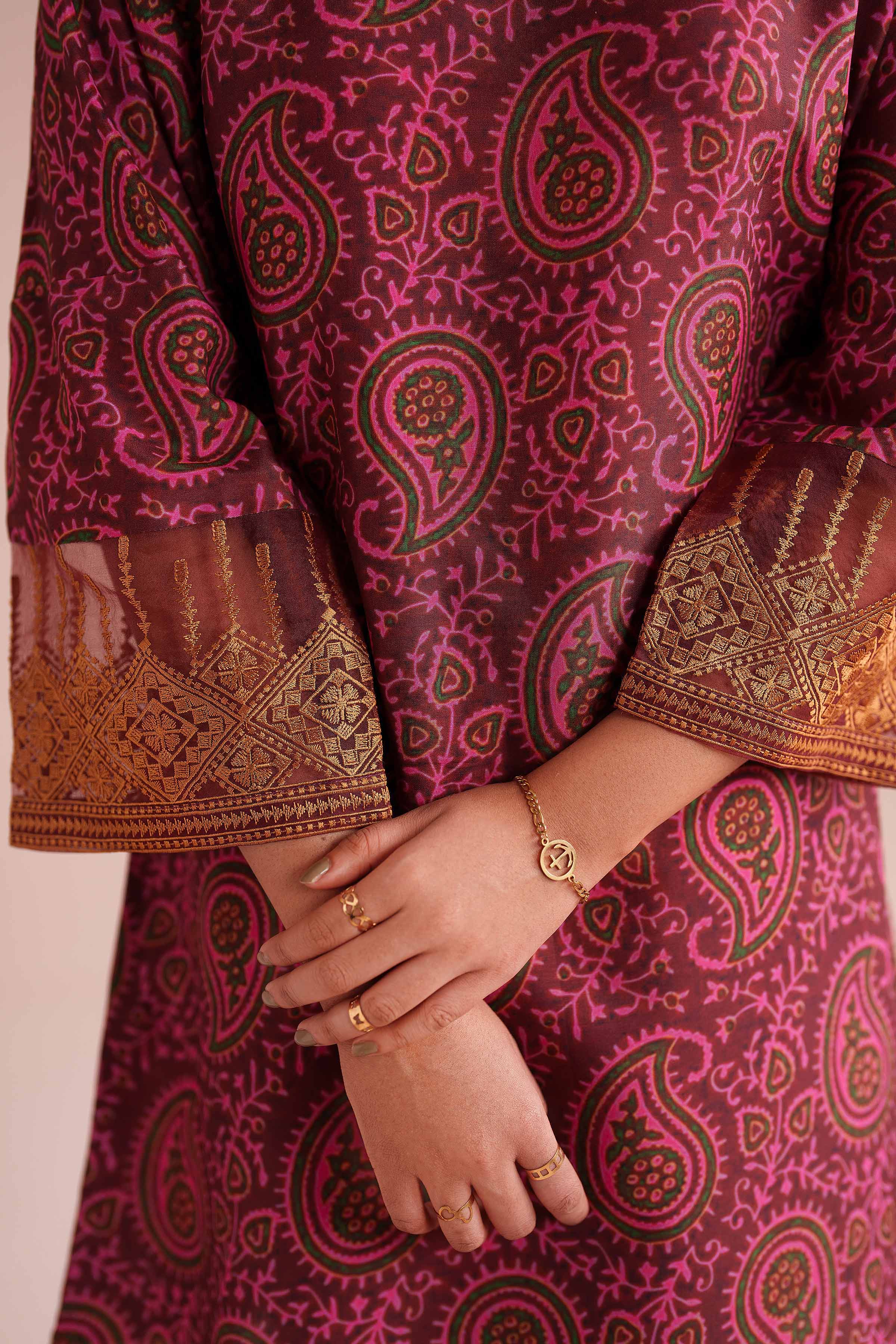 NishatUK - Red Embroidered Lawn 2-piece ready to wear Dress