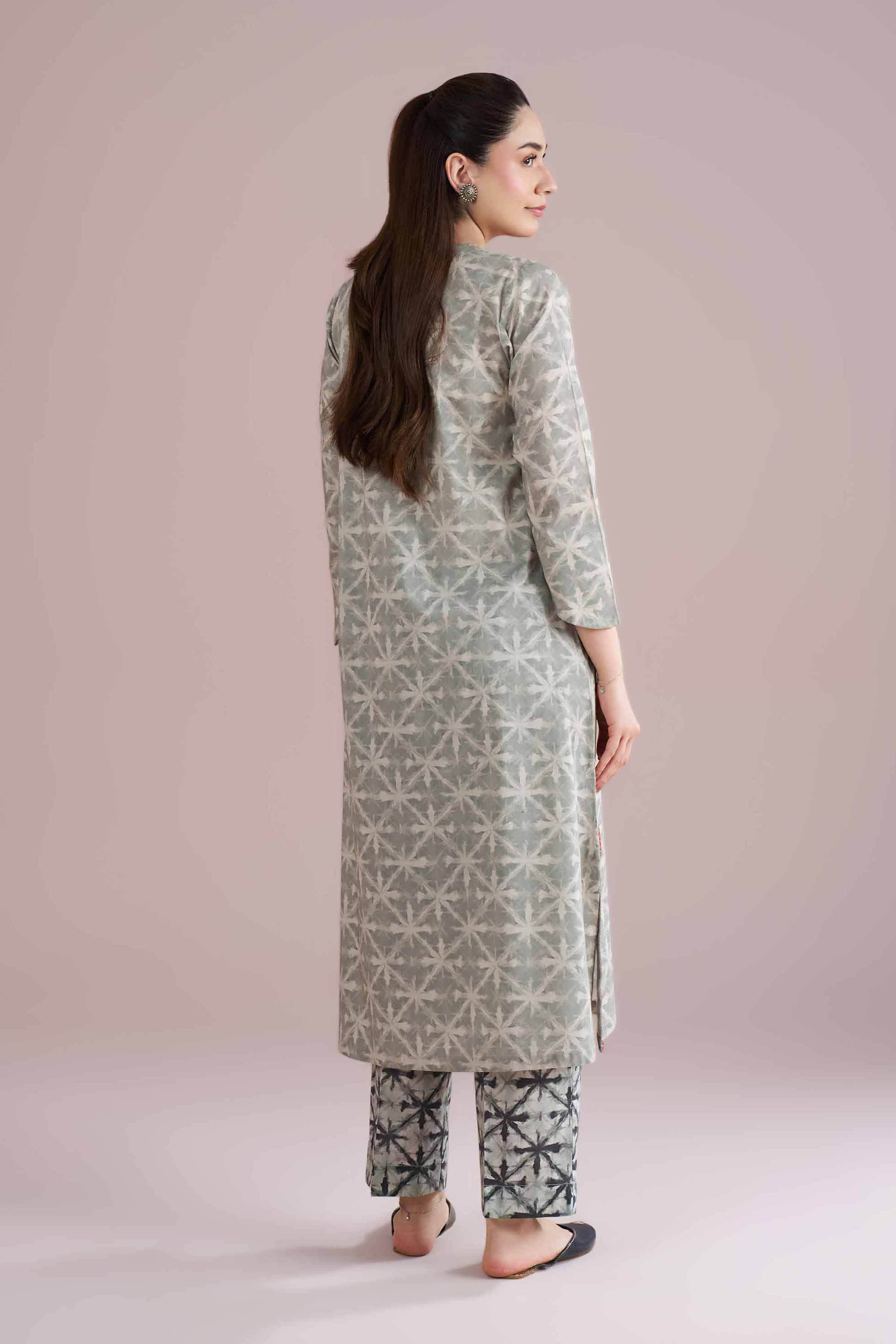 NishatUK - Grey Embroidered Lawn 2-piece ready to wear Dress