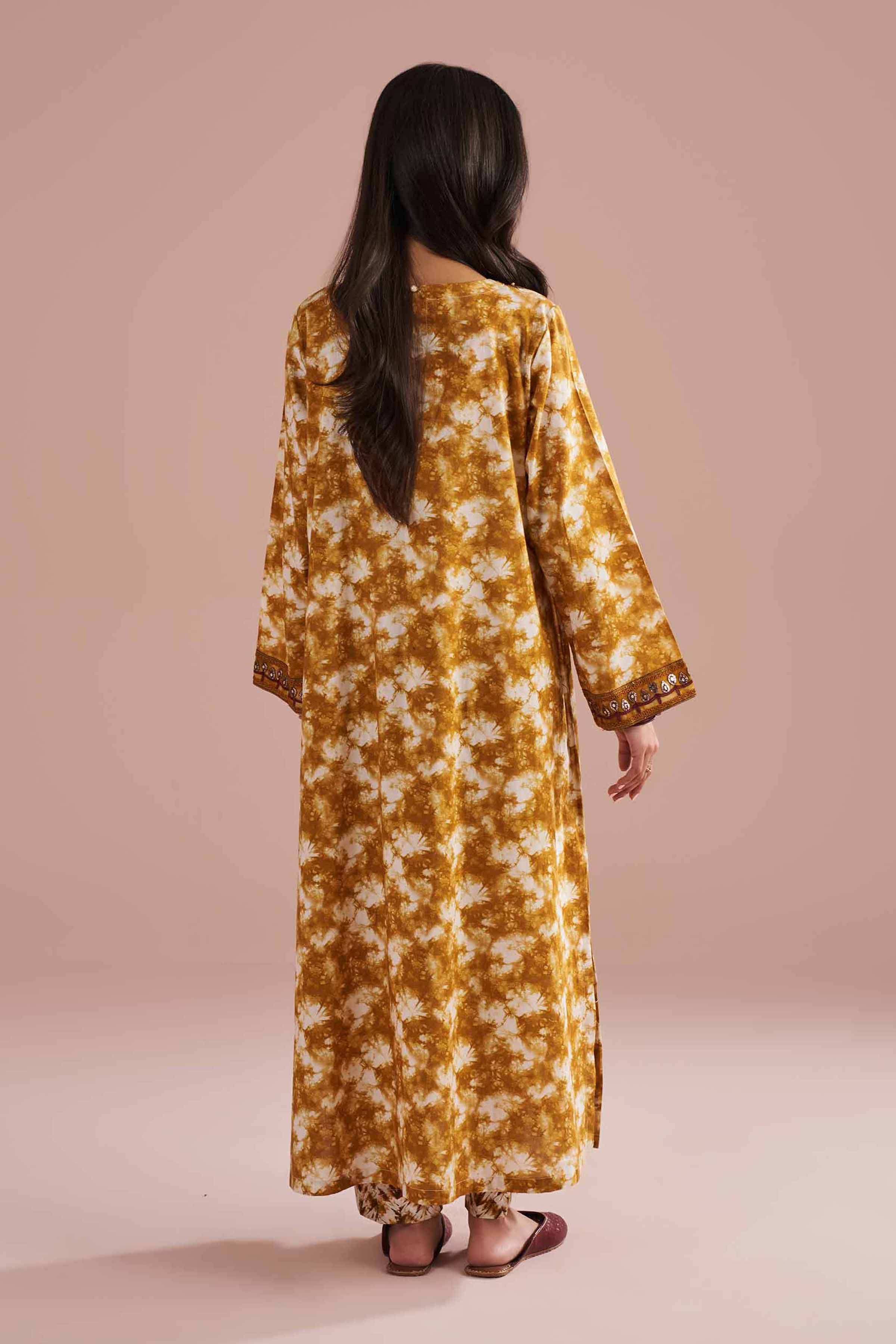 NishatUK - Yellow Embroidered Lawn 2-piece ready to wear Dress