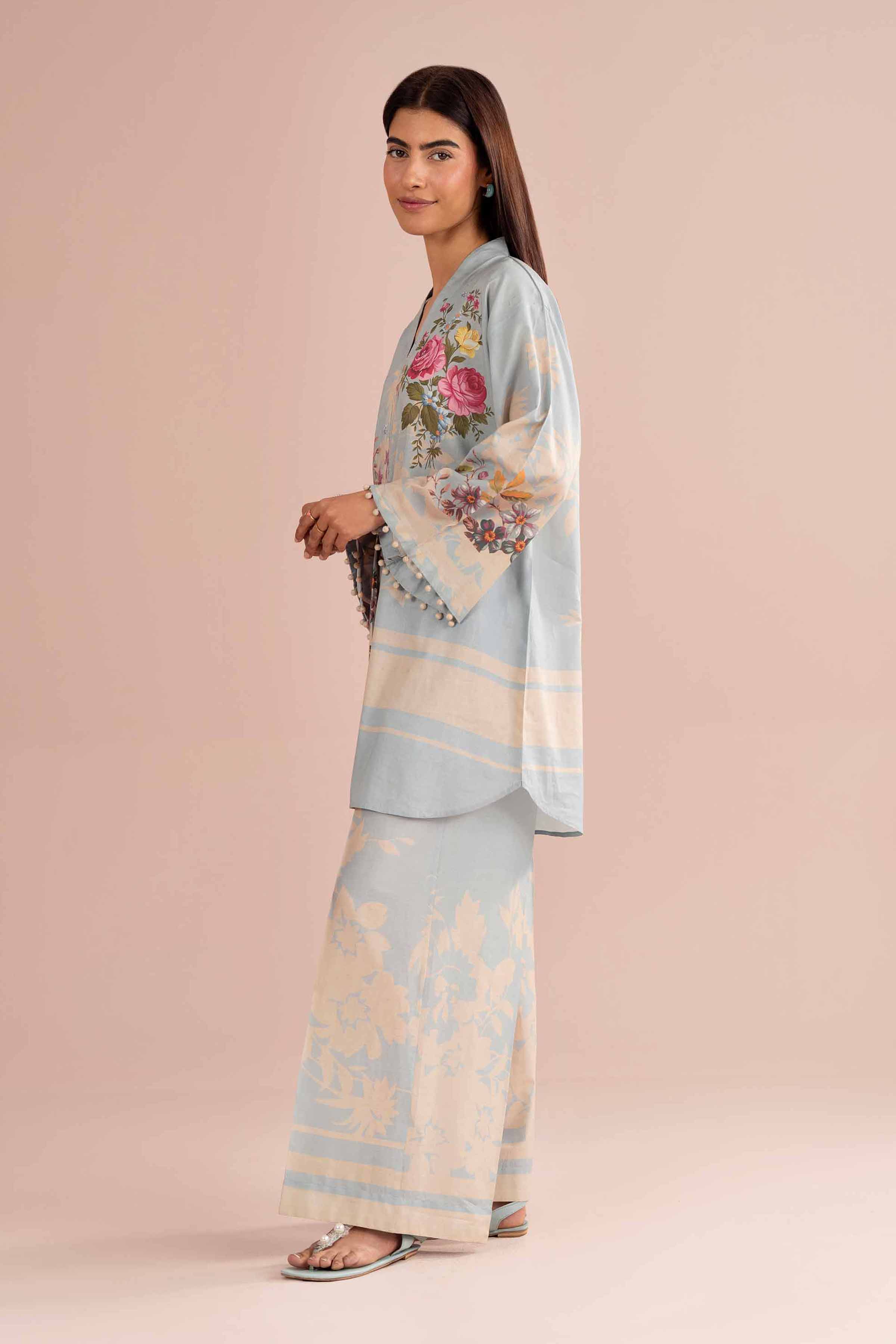 NishatUK - Blue Printed Lawn 2-piece ready to wear Dress