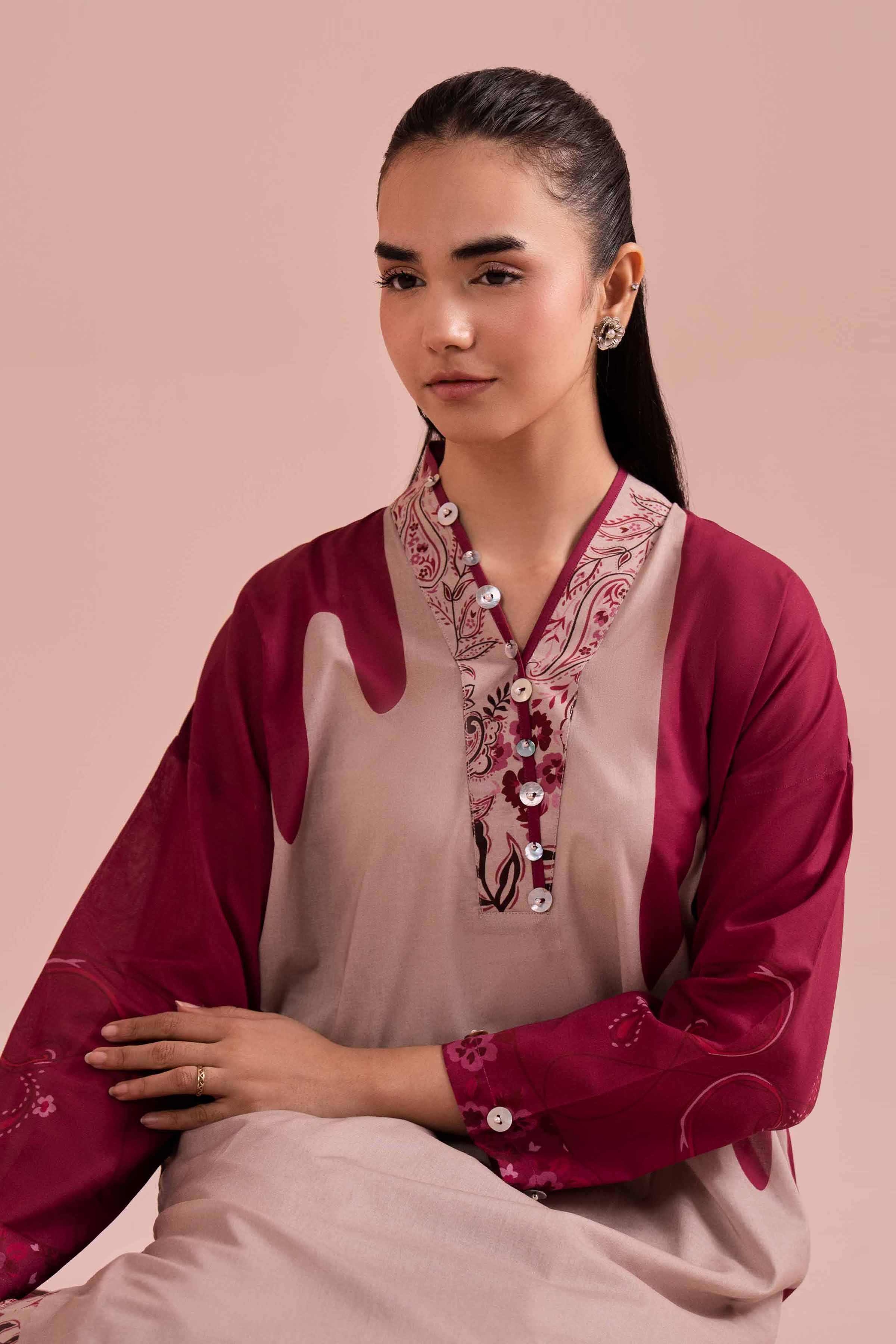 Nishat UK - Beige Printed Lawn 2 Pieces Ready To Wear Dress