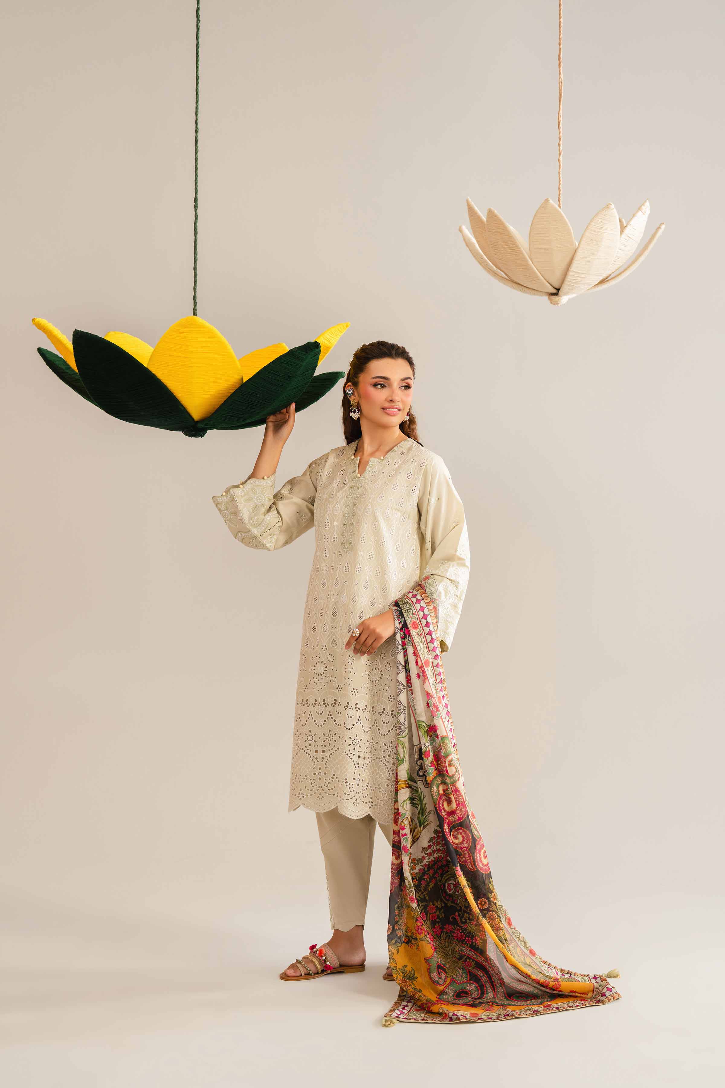NishatUK - Green Embroidered PV Slub 3-piece ready to wear Suit
