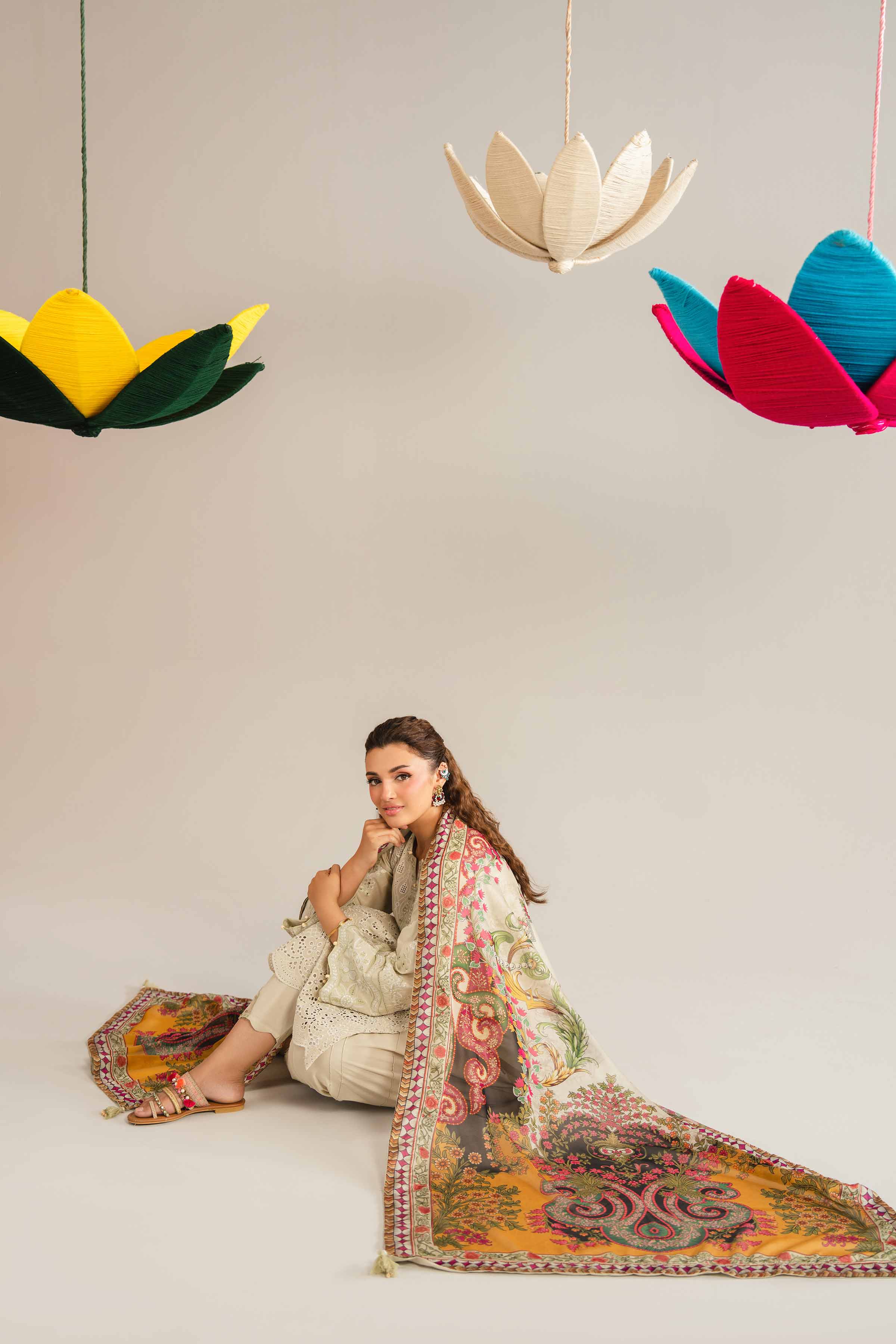 NishatUK - Green Embroidered PV Slub 3-piece ready to wear Suit