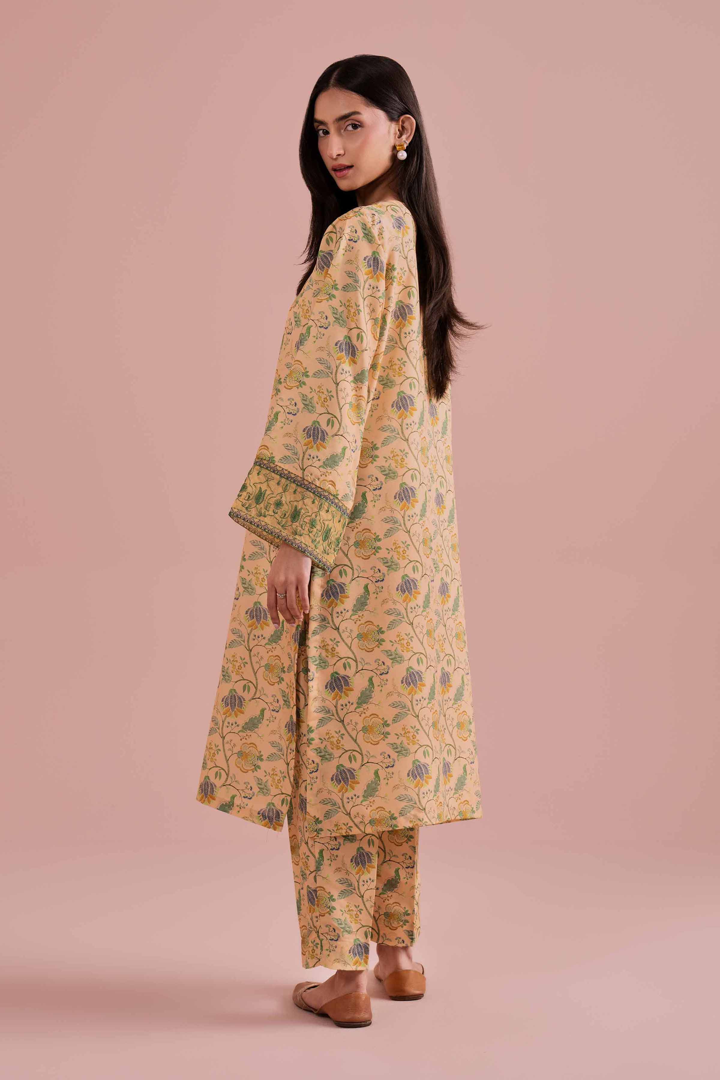 NishatUK - Yellow Embroidered Lawn 2-piece ready to wear Dress