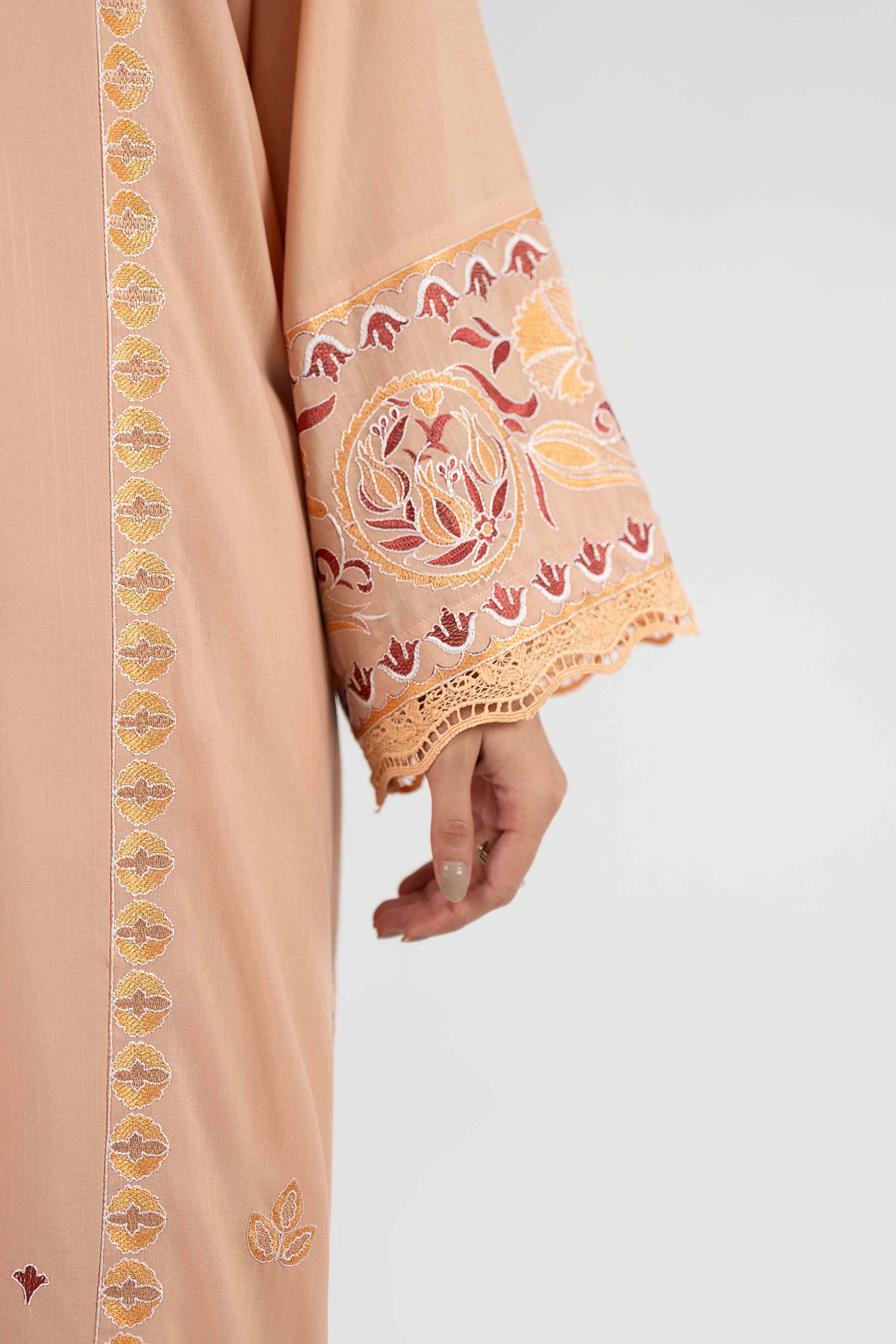 Nishat UK - Beige Embroidered Linen 3 Pieces ready to wear Suit