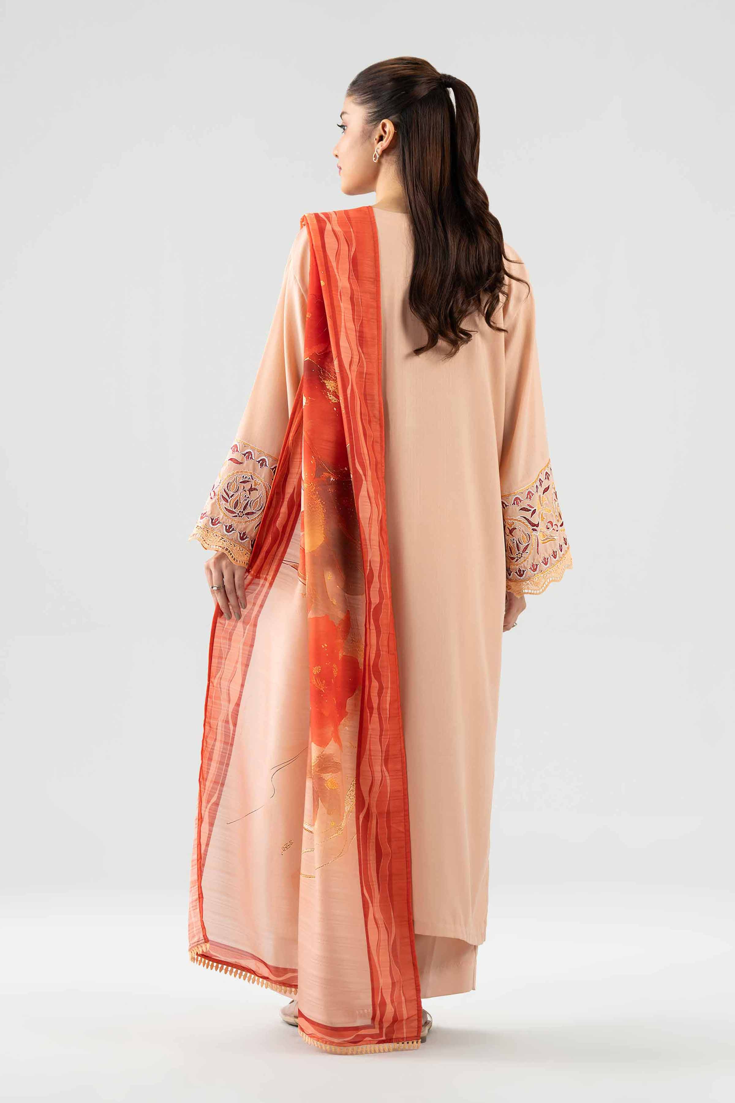 Nishat UK - Beige Embroidered Linen 3 Pieces ready to wear Suit
