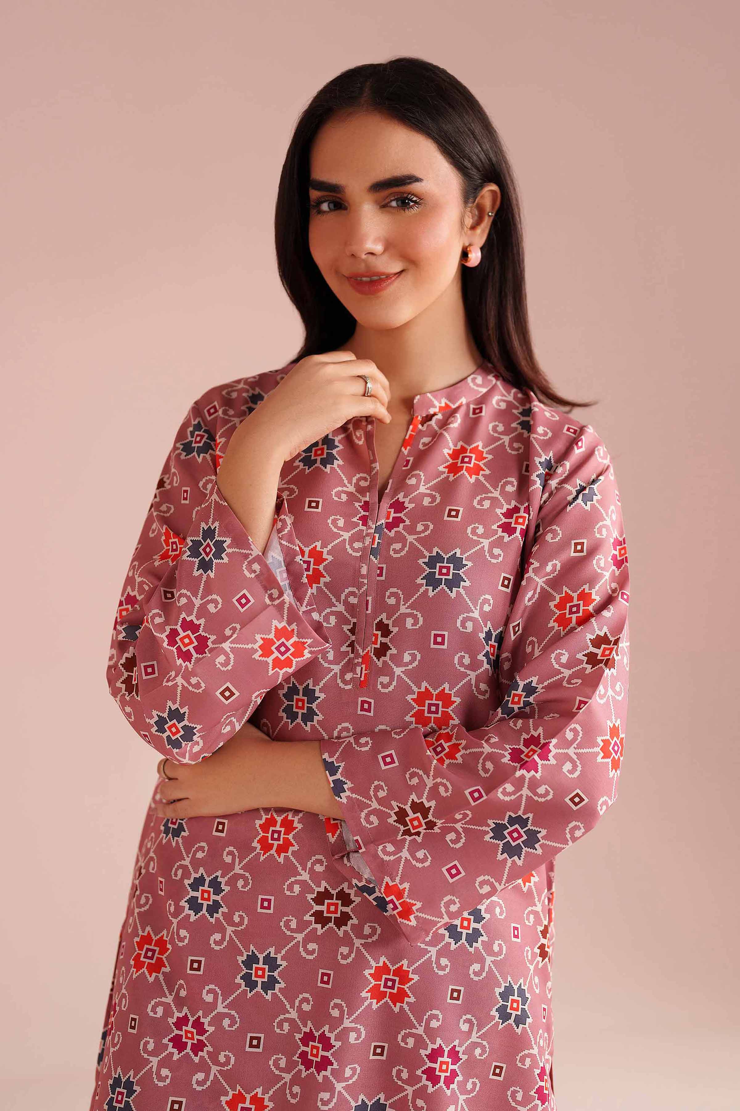 NishatUK - Pink Printed Lawn 2-piece ready to wear Dress
