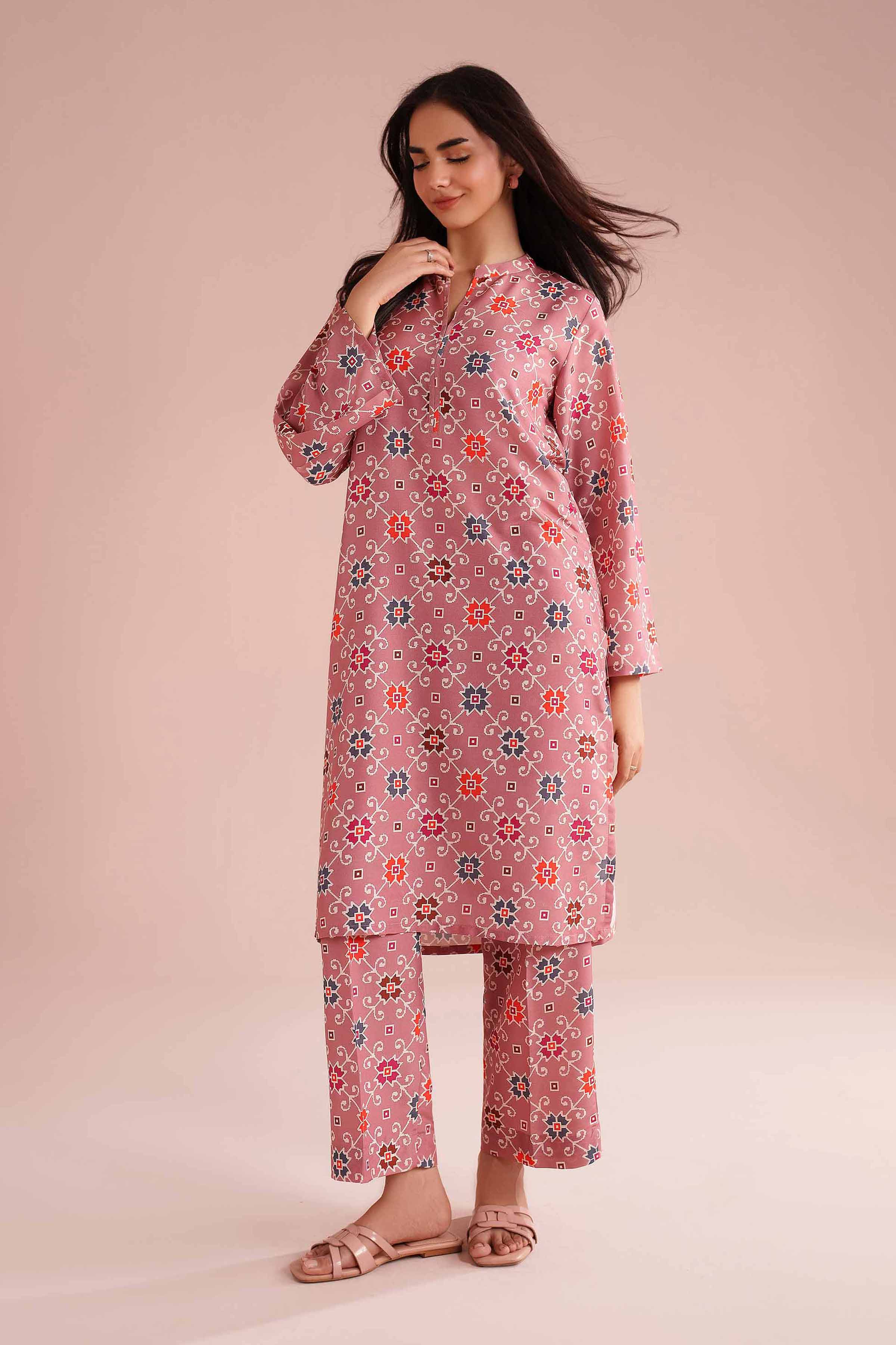 NishatUK - Pink Printed Lawn 2-piece ready to wear Dress