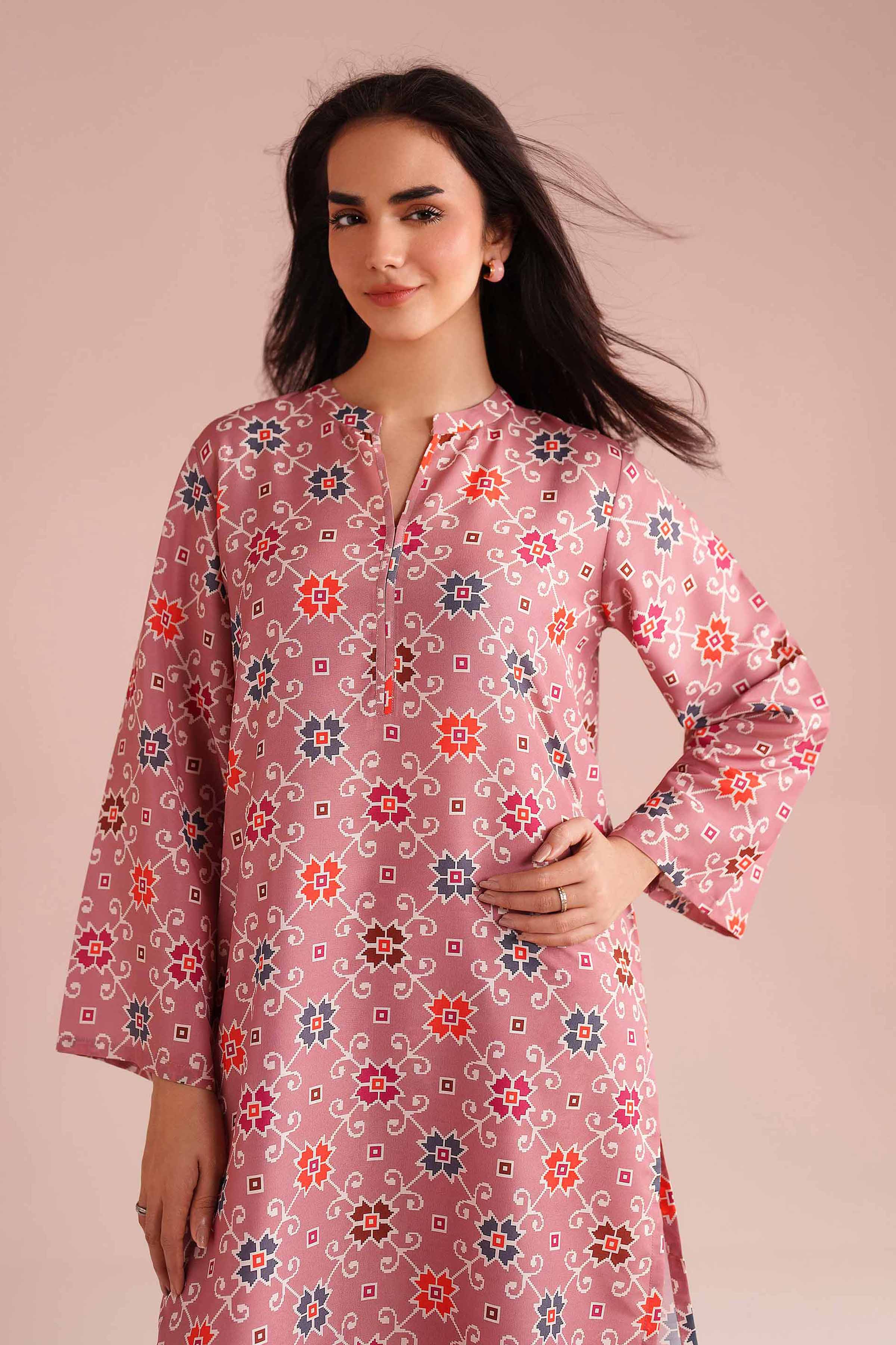 NishatUK - Pink Printed Lawn 2-piece ready to wear Dress