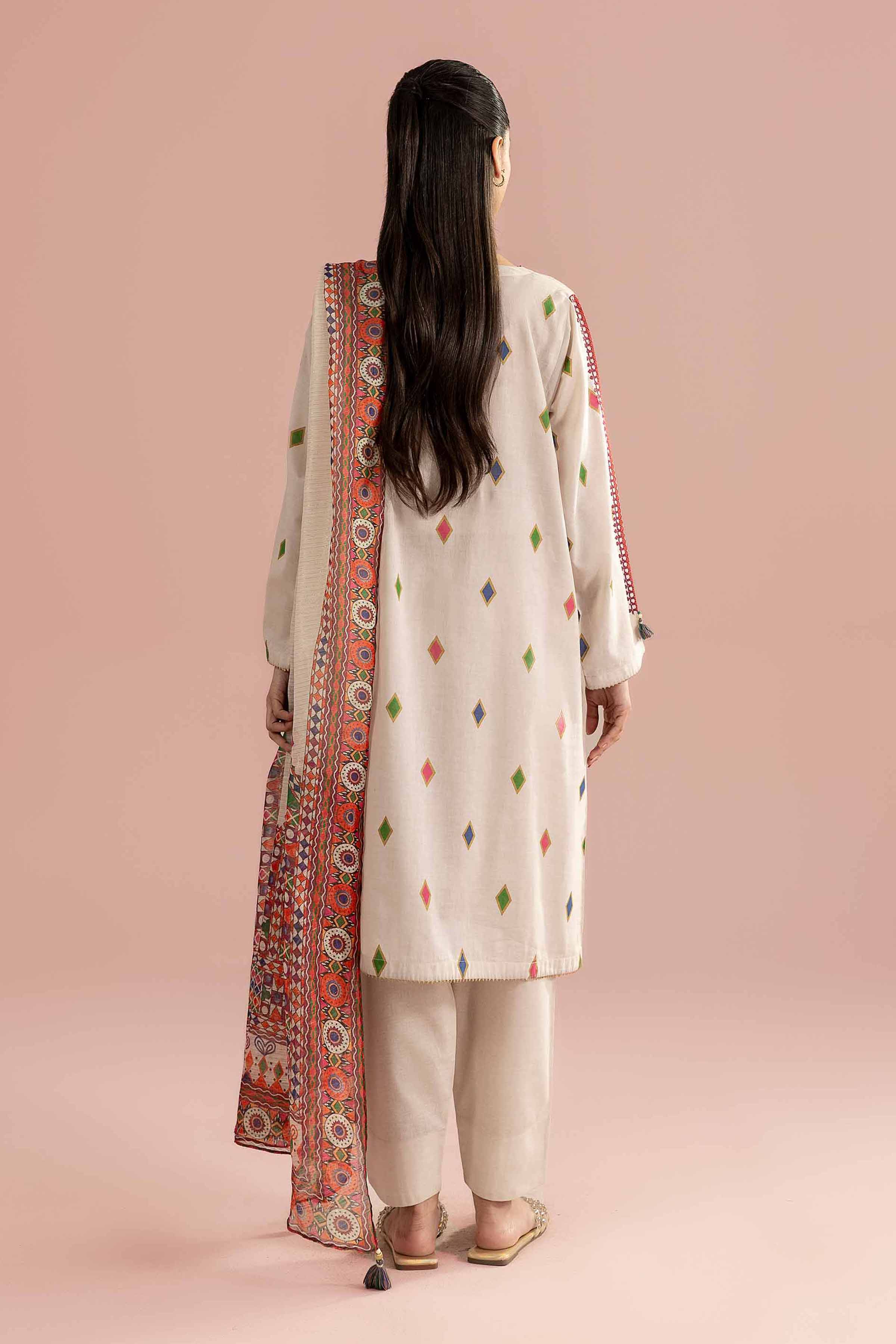 NishatUK - Beige Embroidered Lawn ready to wear Suit