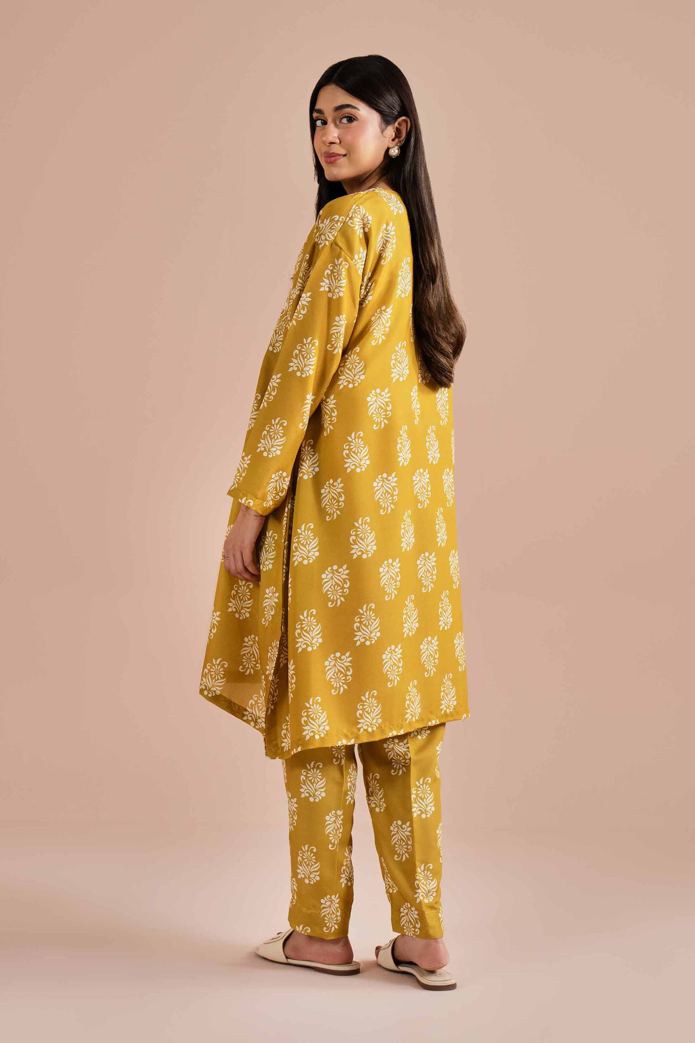 NishatUK - Yellow Embroidered Lawn 2-piece ready to wear Dress