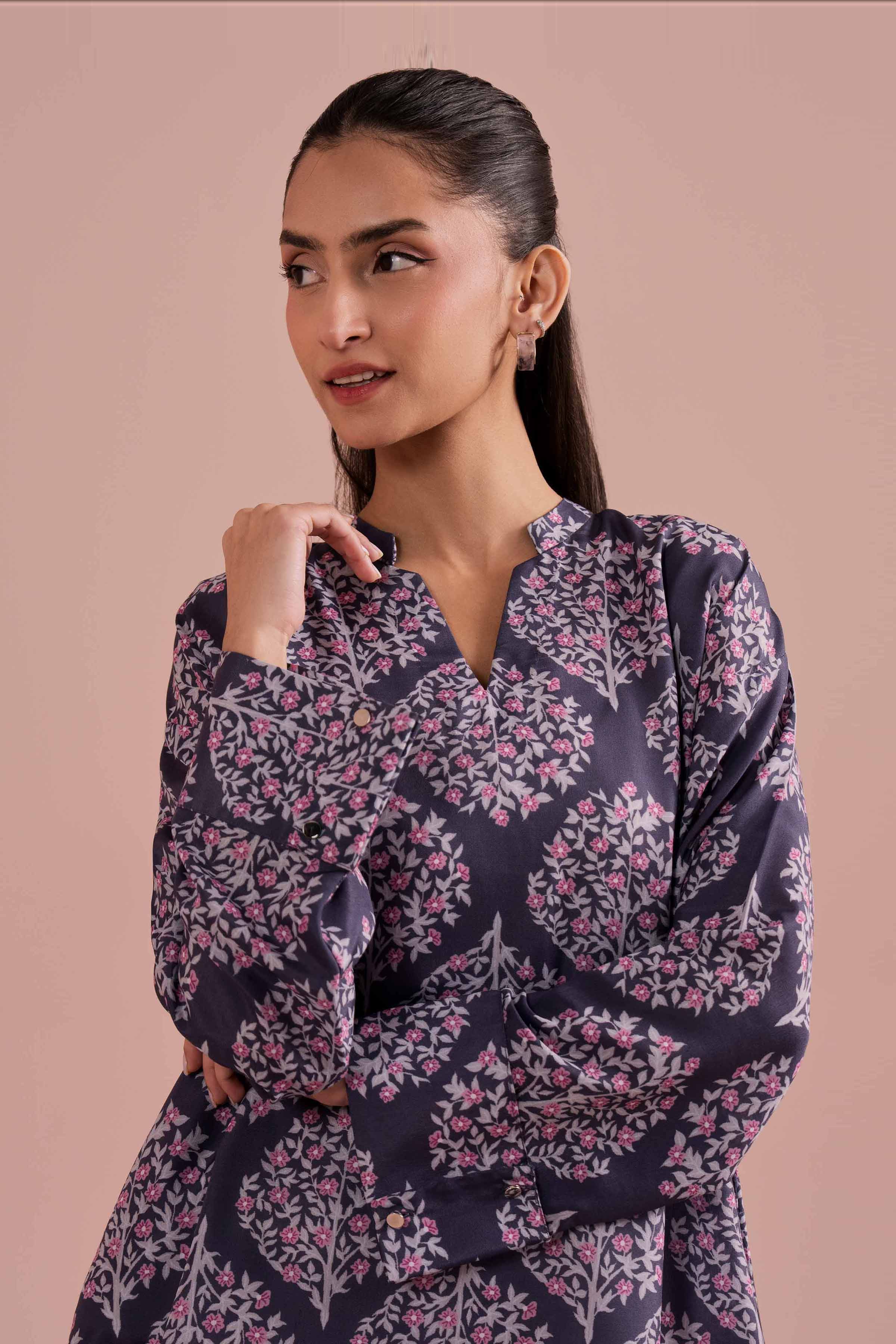 NishatUK - Purple Printed Lawn 2-piece ready to wear Dress